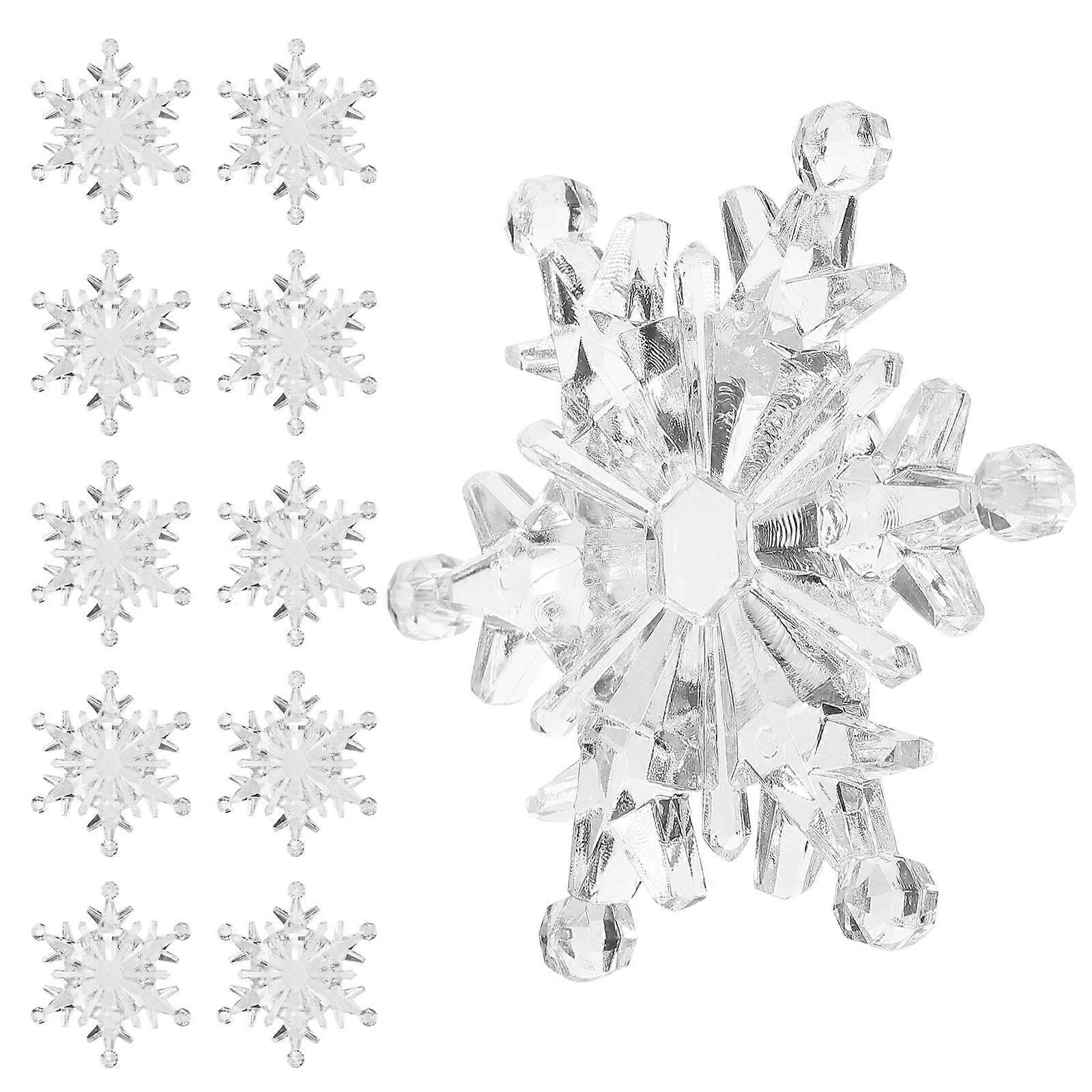 Mini Snowflake Ornaments Wall Decoration Christmas Festival Silver 50Pcs