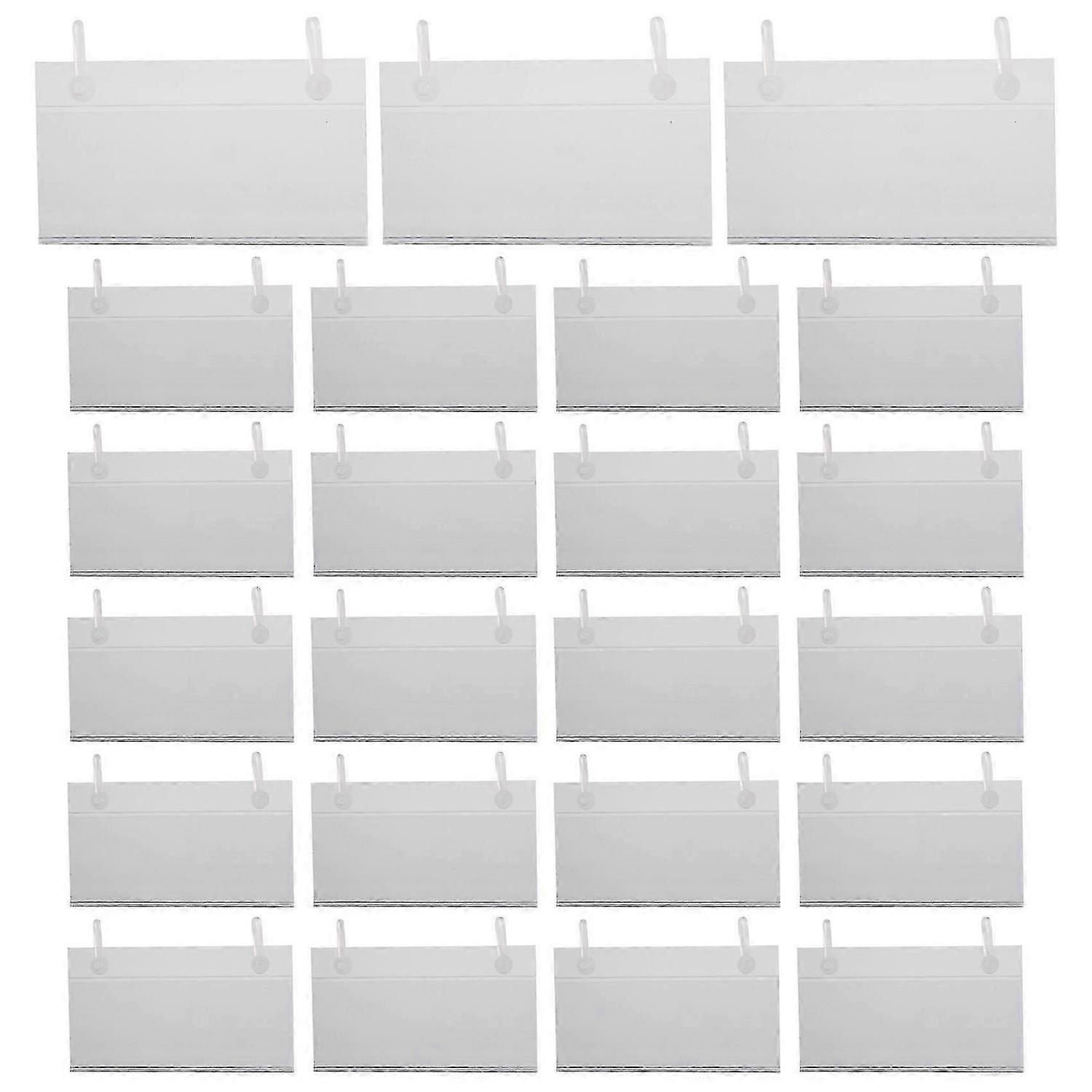 80Pcs Plastic Basket Label Holders Price Tag Ticket Hanger Clips with Button Design Lock Closure for Market Grocery JP