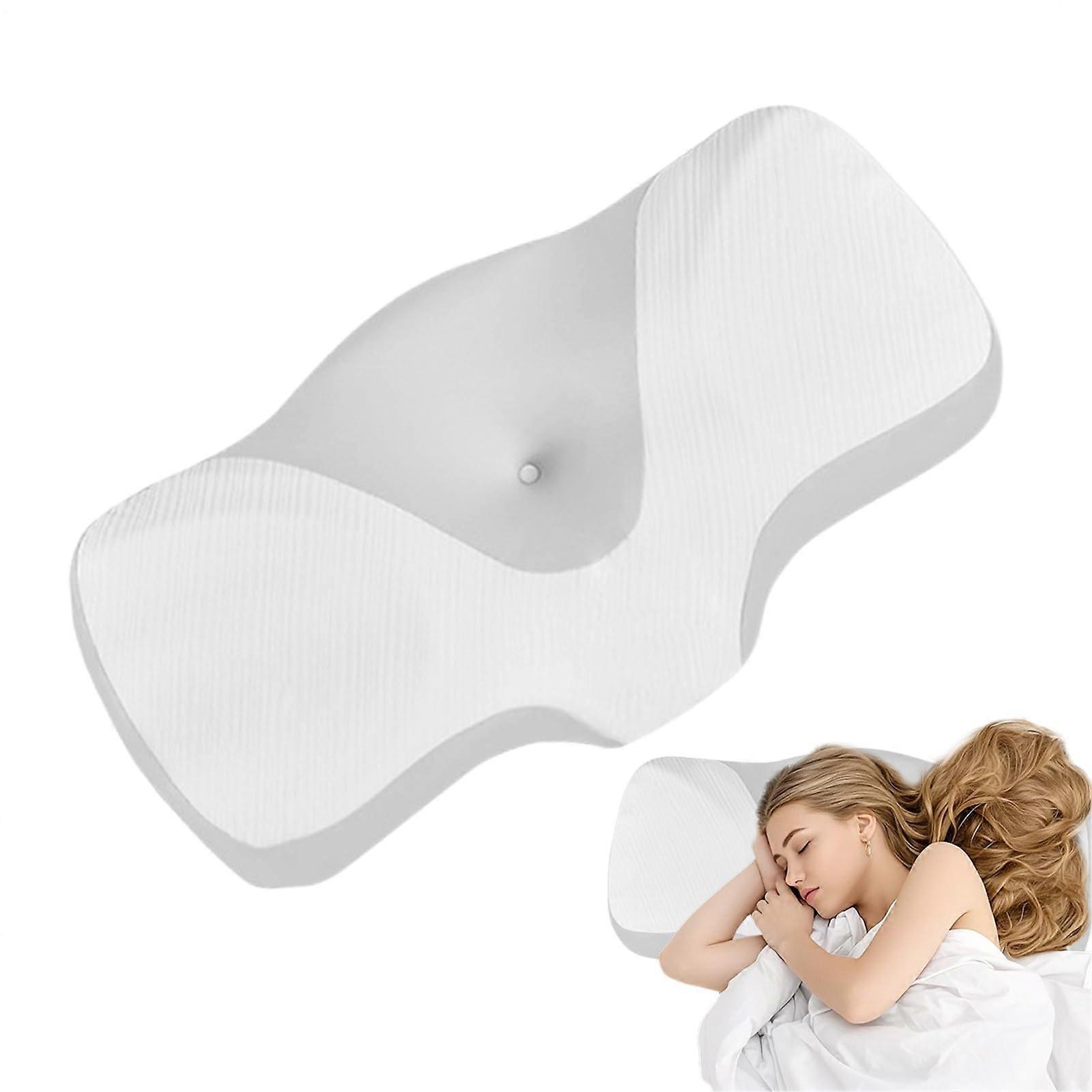 Ergonomic Neck Pillow Memory Foam Bed Pillow Breathable Pillow with Cervical Support for Back and Side Sleepers Gray