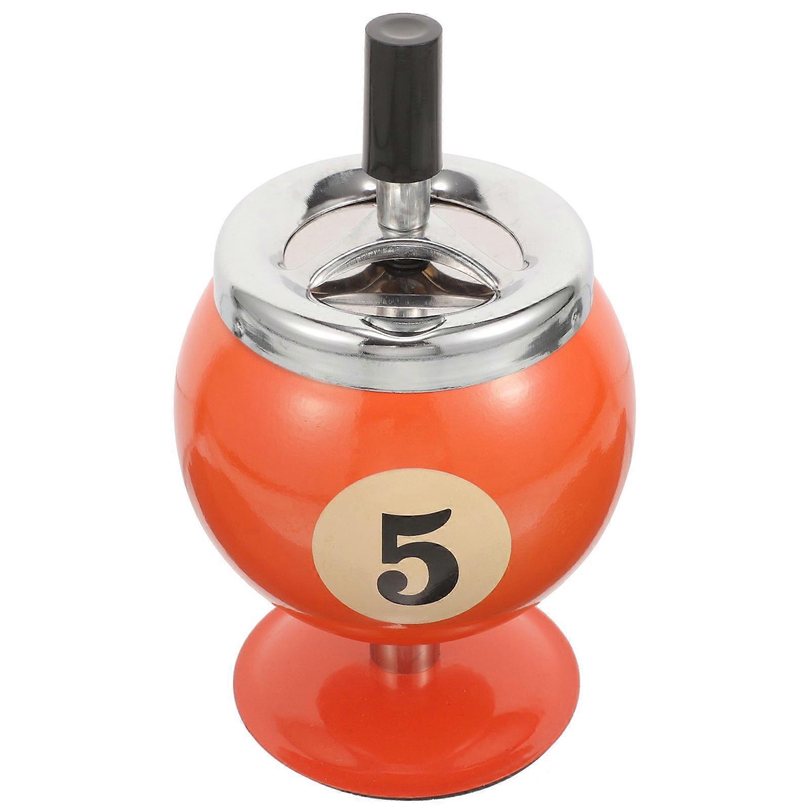 Billiards Shaped Automatic Extinguishing Iron Desktop Ashtray for Home, Office, Bar, and Restaurant – Safe and Convenient Smoke Storage Design