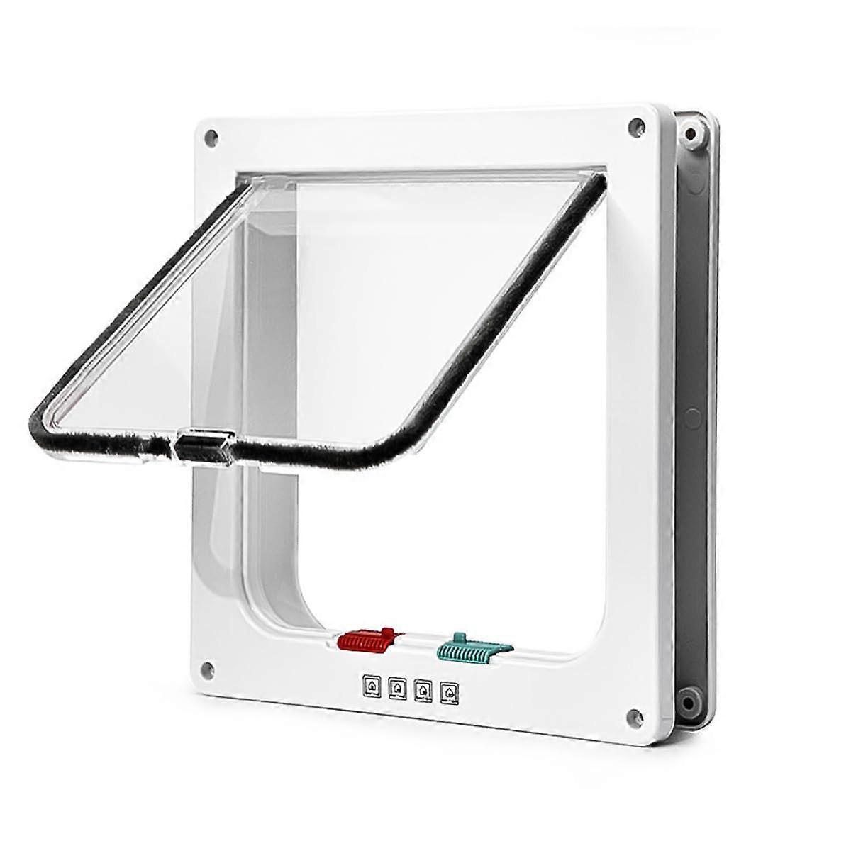 Cat and Pet Door, Controls Entry and Exit, 23.5 x 25 x 5.5 cm, Suitable for Doors/Walls Indoor and Outdoor, Fits All Pets