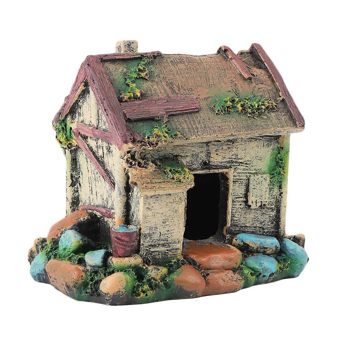 Fish Hideout Aquarium Resin Ornament Multi-Colored 13x12x8.5cm Smooth Surface 1Pack