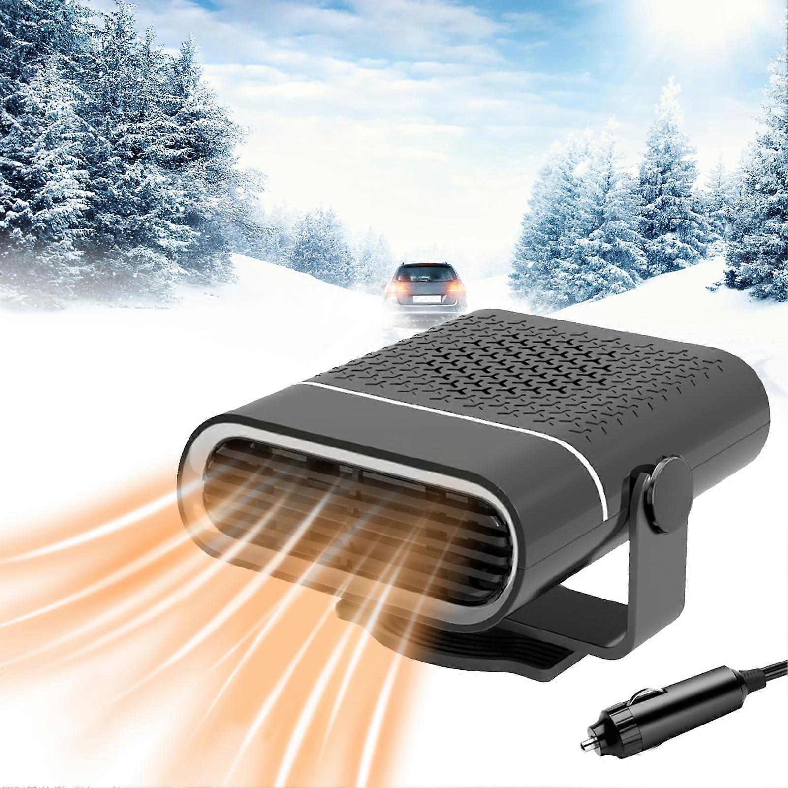 Car Heater 150W 12V Portable 2-in-1 Multifunctional Auxiliary Heater 360° Rotatable for All Cars Defrosting Demisting