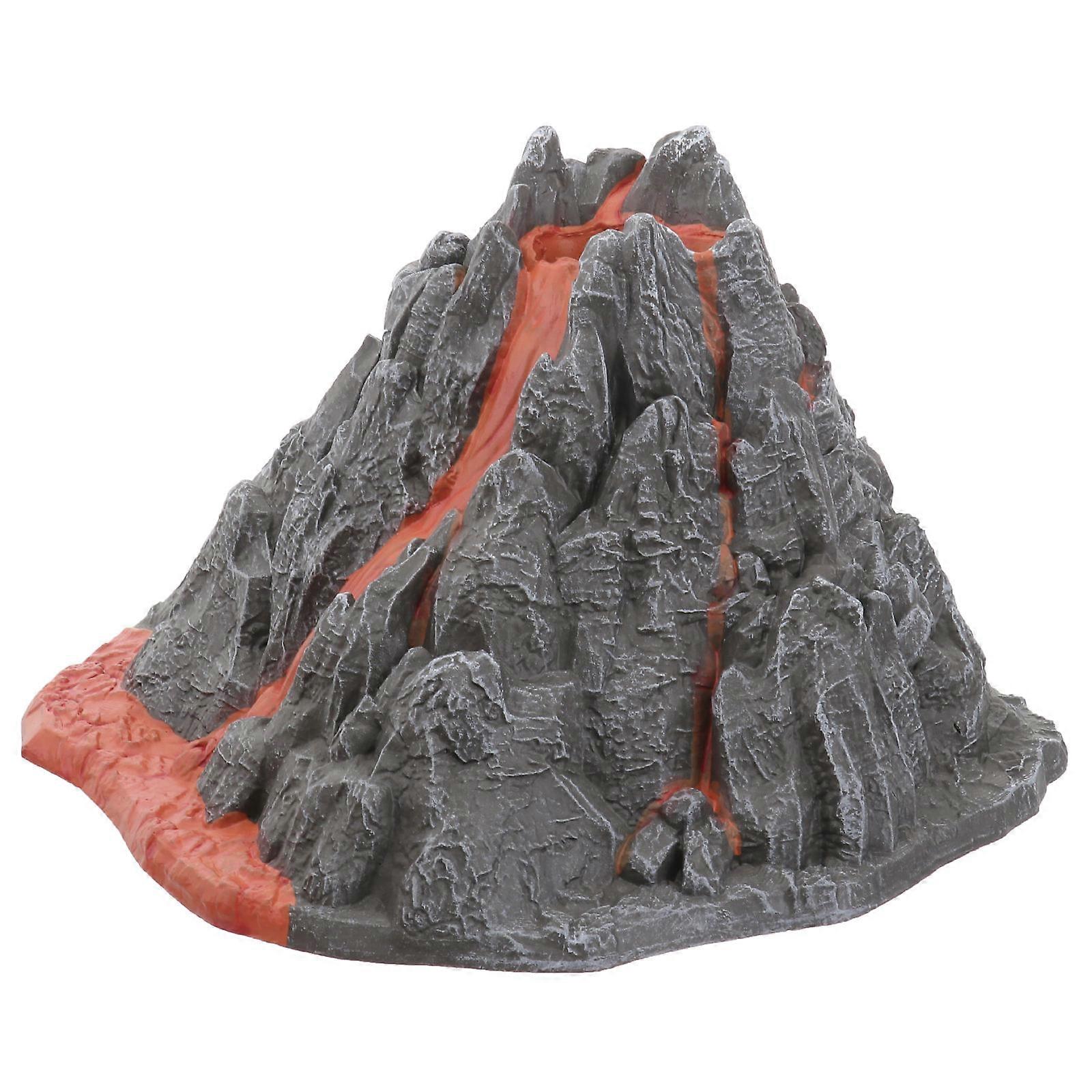 Dynamic Volcano Spray Model Kid Decor Desktop Adornment Grey 22*22cm 1Pack