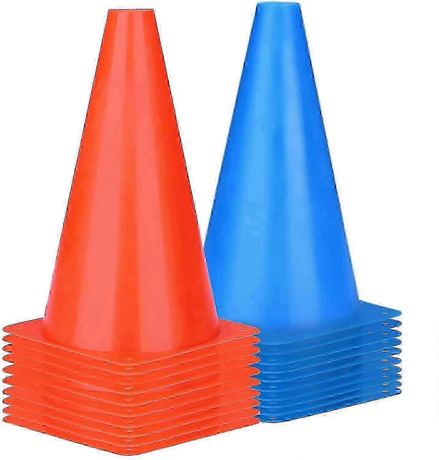 Bright 9 Safety Traffic Cones - Windproof & Durable Outdoor Cones for Sports, High-Visibility Flexible Warning Cones - Set of 4