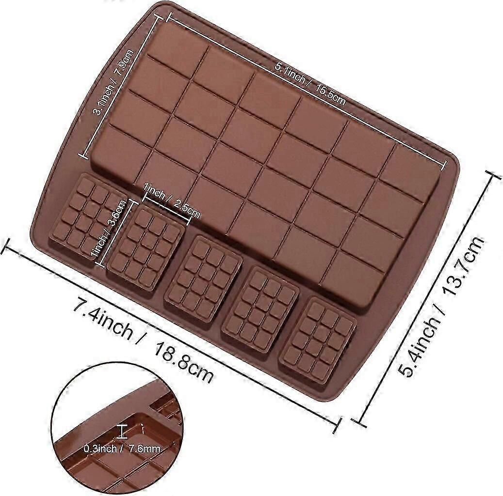 Silicone chocolate bar mold divided into candy mold