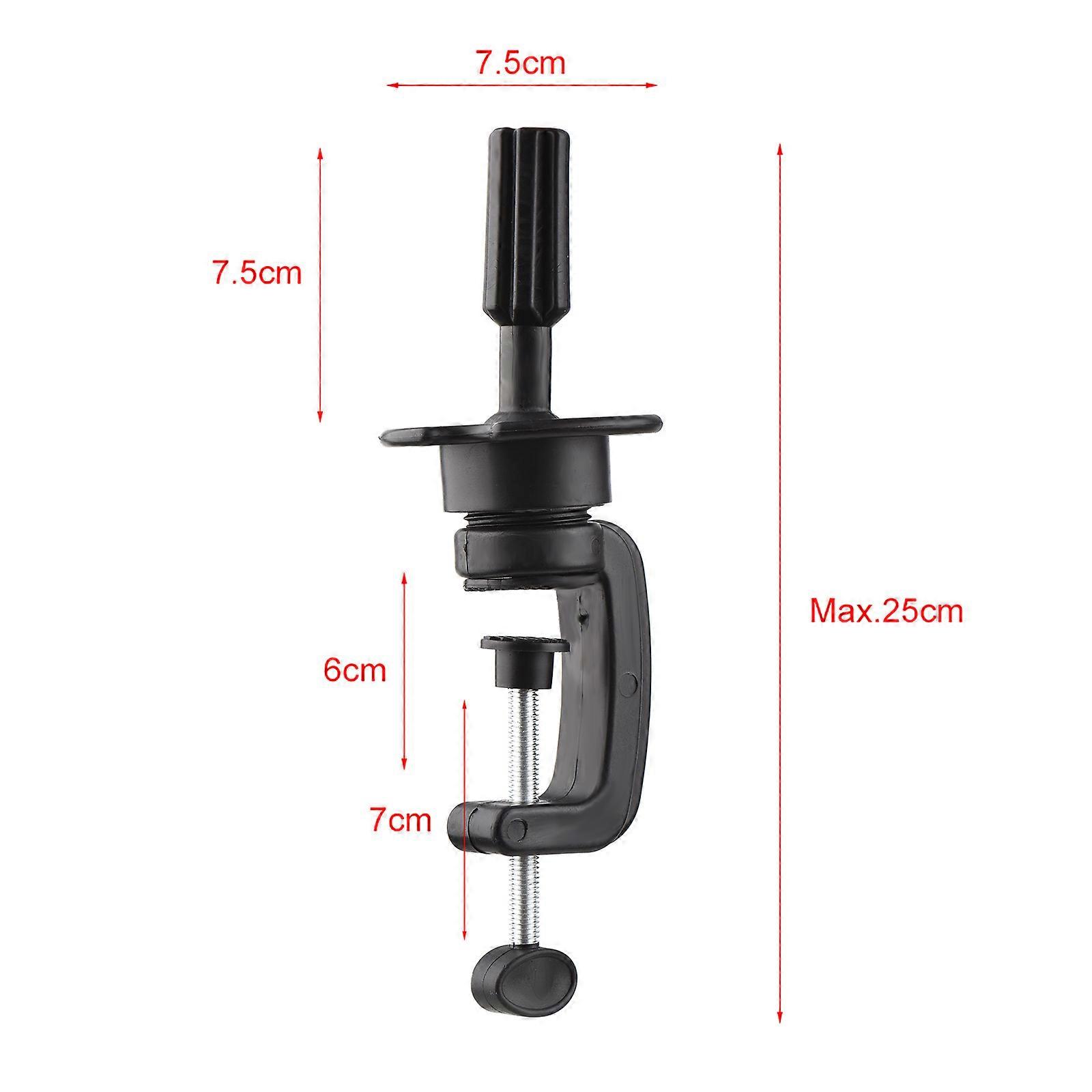 Hairdressing practice head model small vertical stand black
