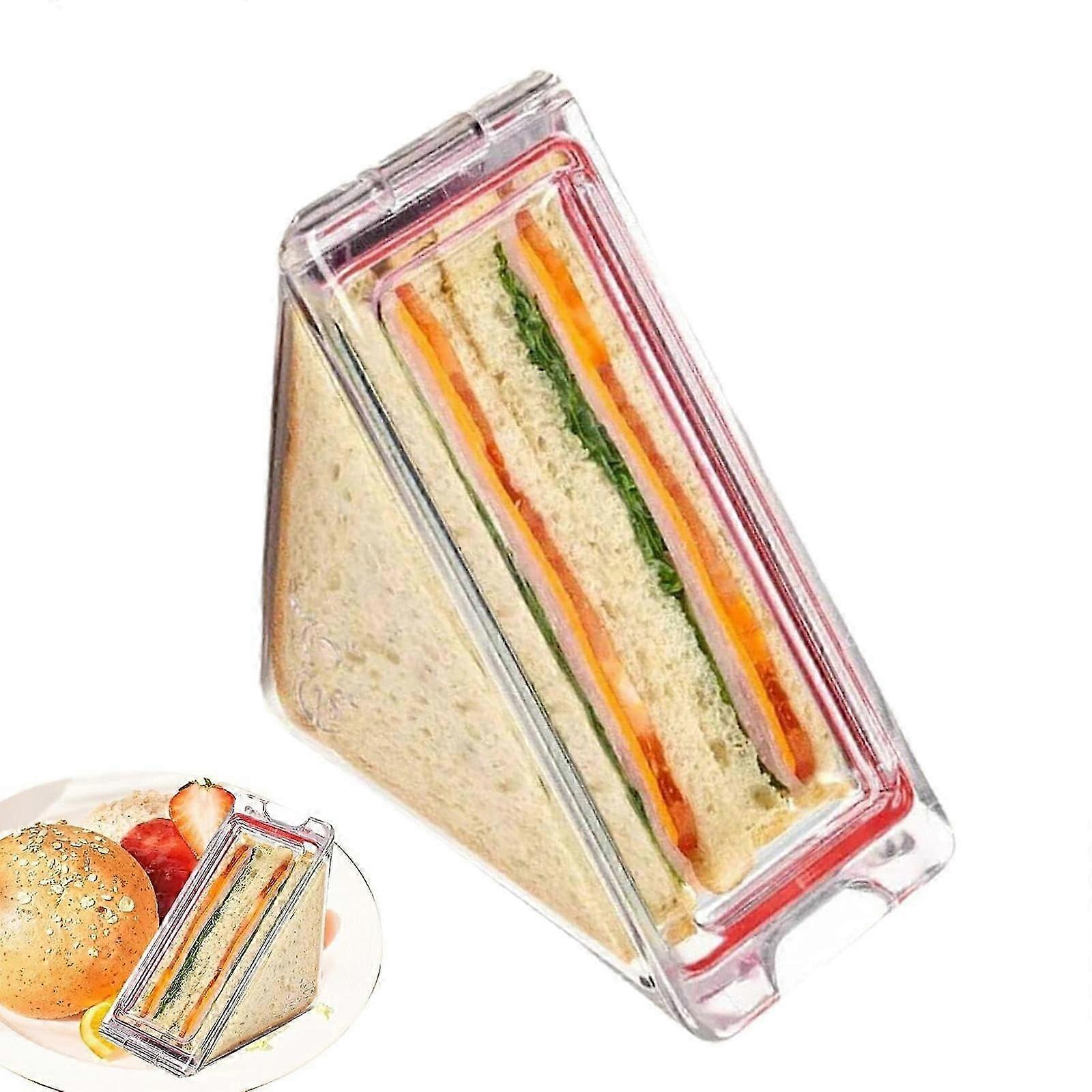 Triangle Sandwich Container, Triangular Sandwich Box Clear, Reusable Portable Triangle Sandwich Box,Washable Sandwich Box with Lids