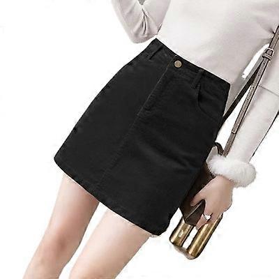 Brown corduroy skirt women 2023 autumn winter new high waist slim fit pencil