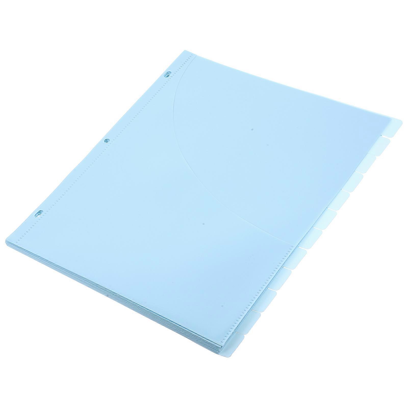 12Pcs Discbound Dividers Letter Size for Disc Planner with Pockets Paper Notebook Folder for Office Home School Blue