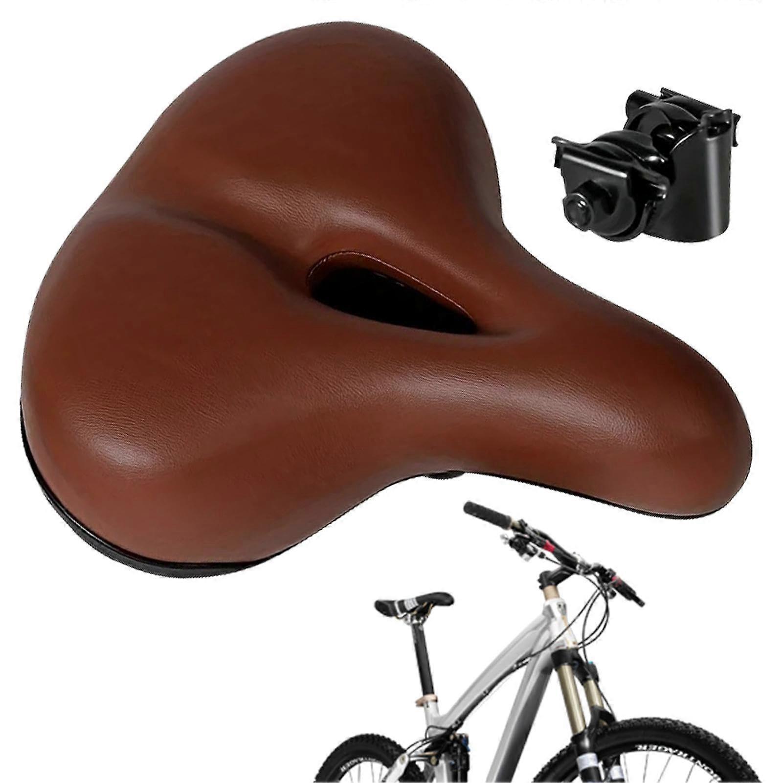 Comfortable Bicycle Seats for Men, Breathable Sweatproof Seat Cushion Brown