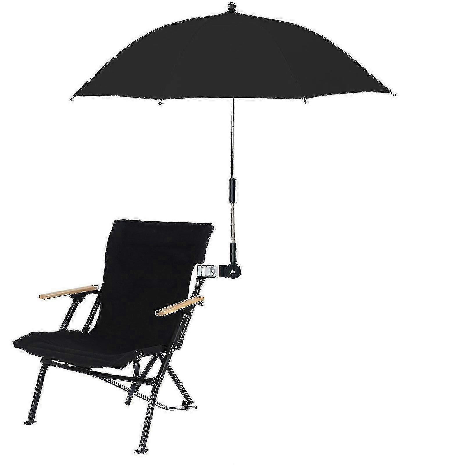 Upf 50+ Clip On Parasol With Universal Clamp For Beach And Wheelchairs