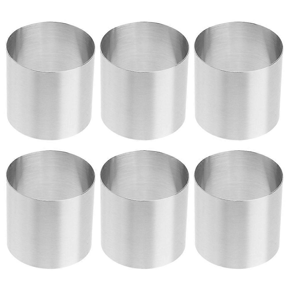 Stainless Steel Cake Mold for Home Use Portable and Reusable with Smooth Design 6Pcs
