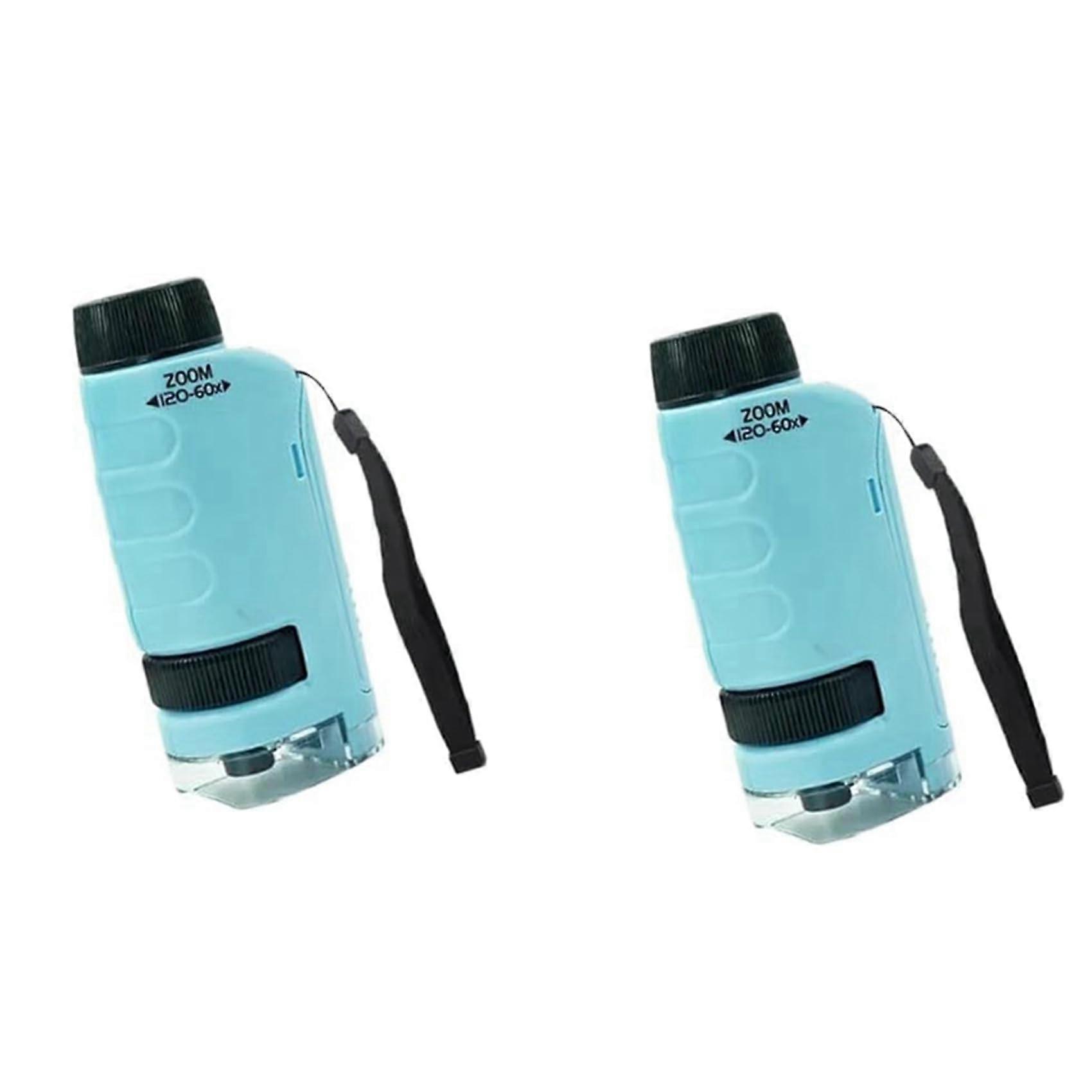 Microscope for Kids, Portable Mini Microscope in Blue, Compact Educational Science Tool for Children