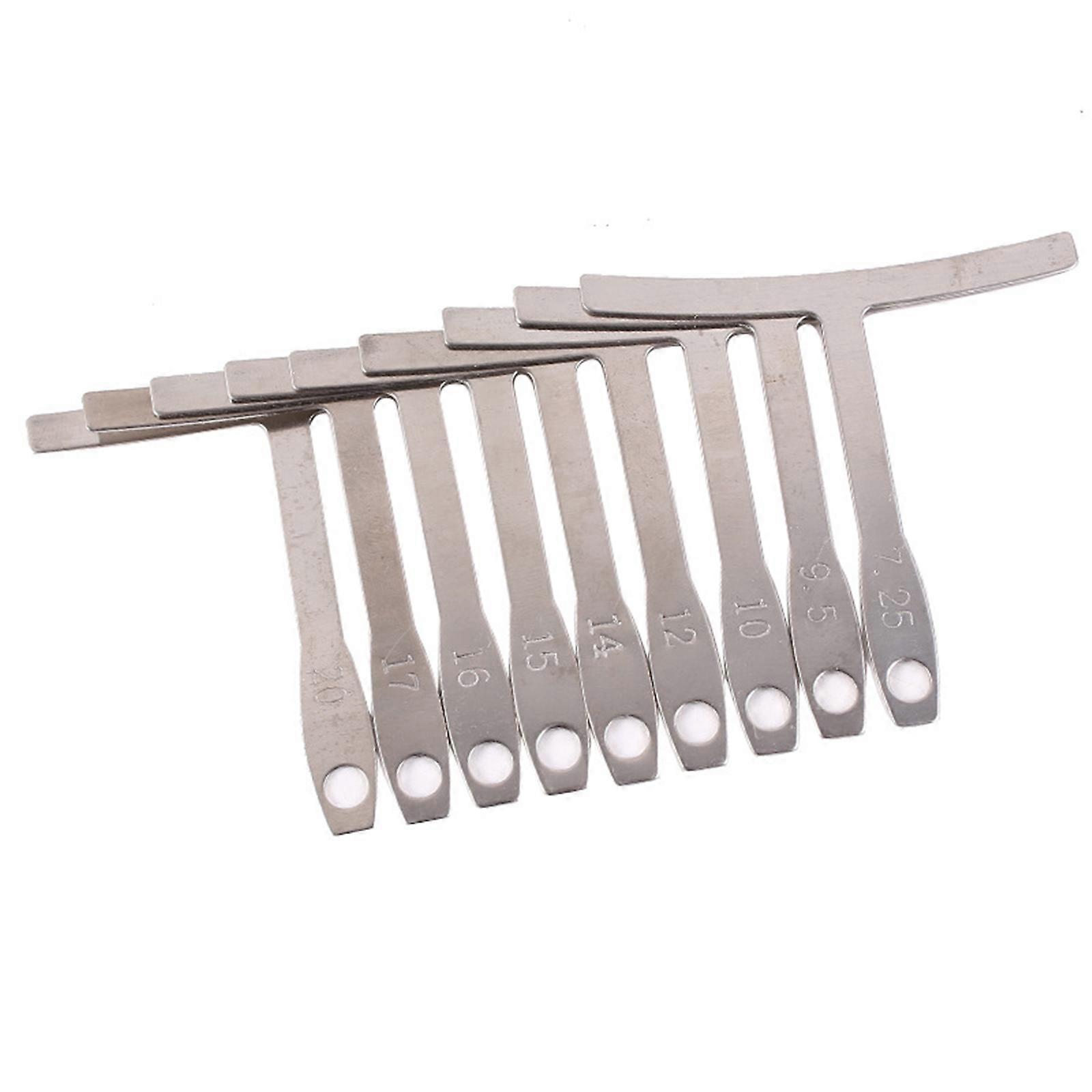 9 Pcs Understring Radius Gauge Universal Guitar Gauge Luthiers Tools T-Shape Ruler for Bridge Saddle Adjustments Durable Multicolor