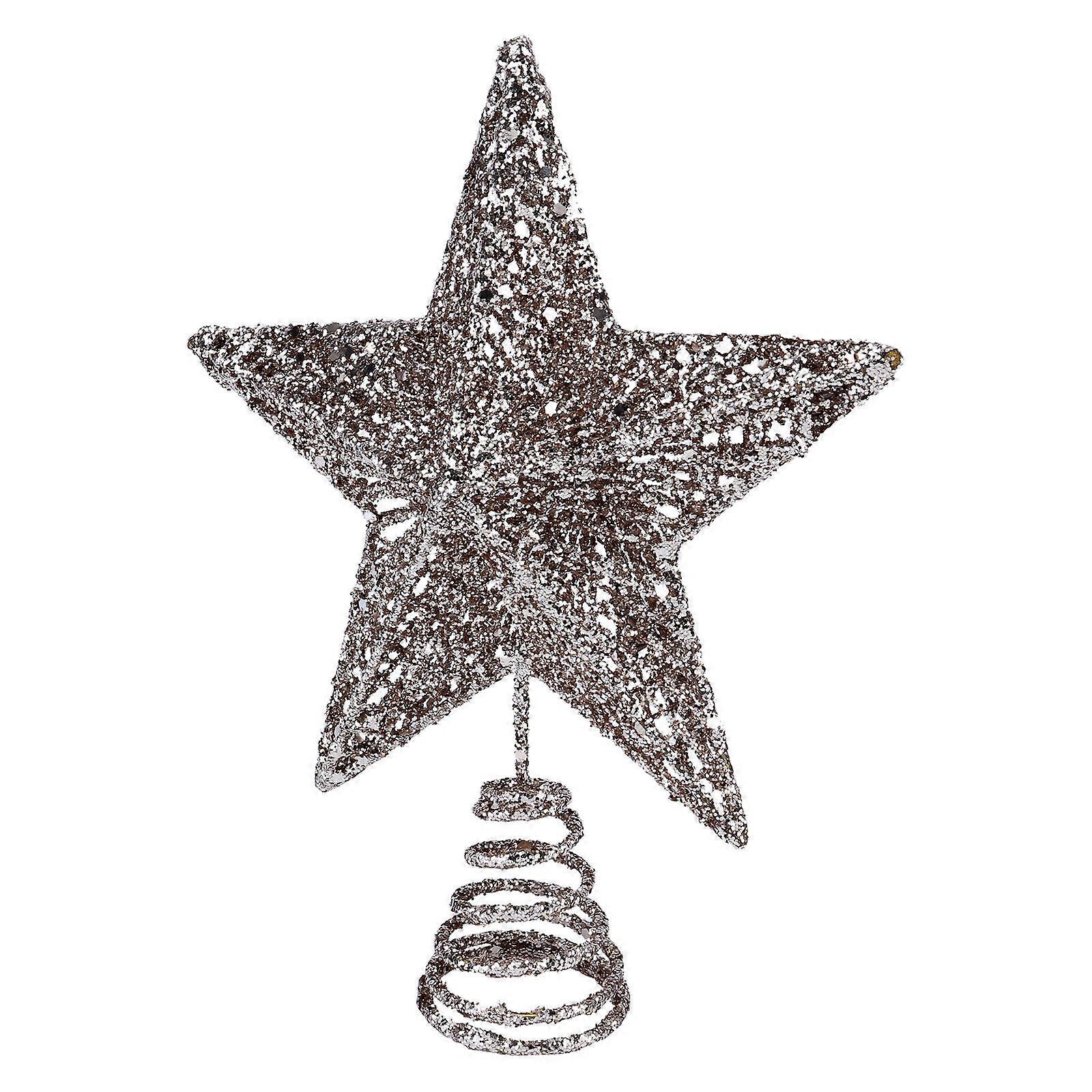 Hollow Star Decor Iron Material Christmas Tree Ornament Supplies 20x16cm Elegant Design 1Pack