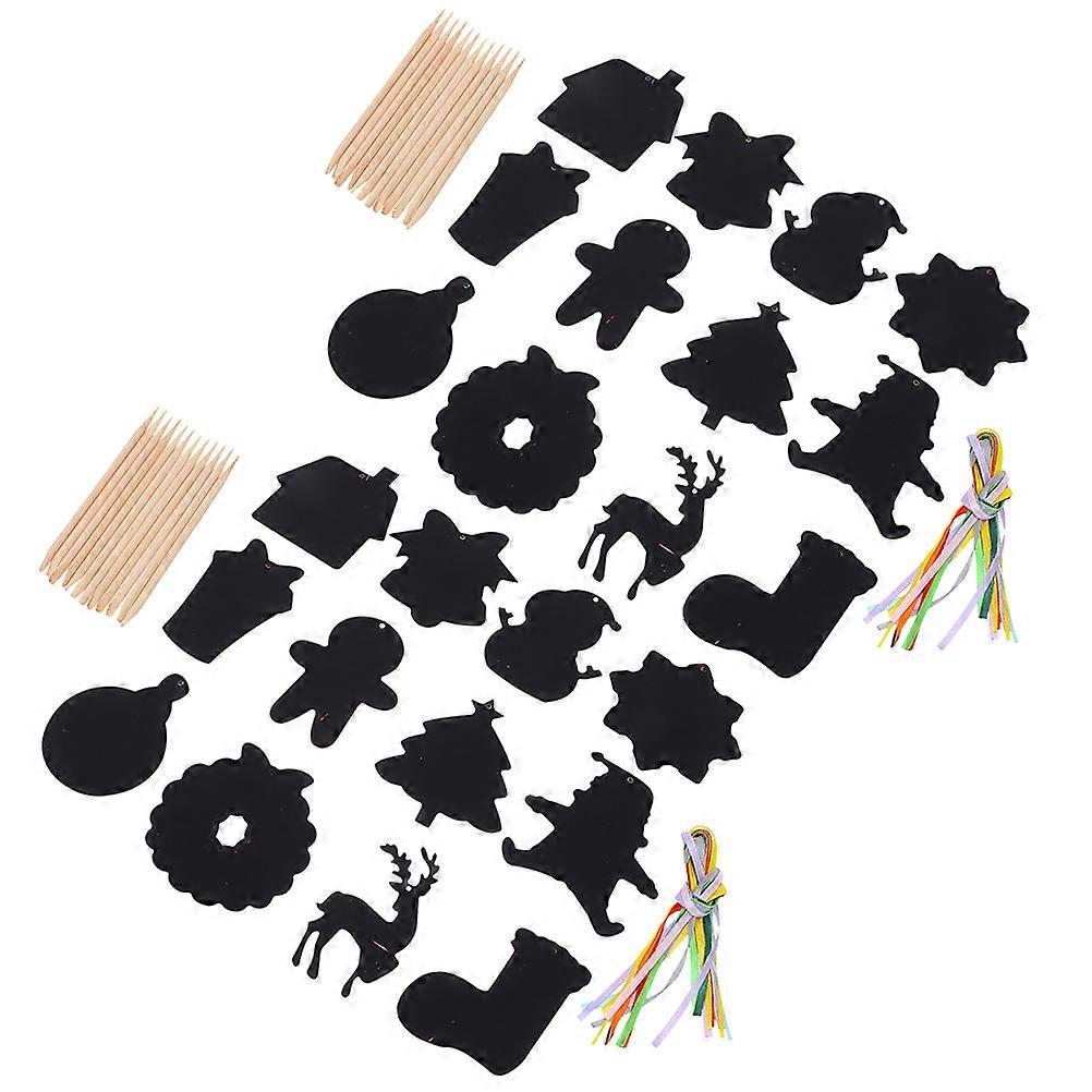 Christmas Scratch Decorations DIY Xmas Crafts Hanging Ornaments for Party Favors and Home Window Decoration