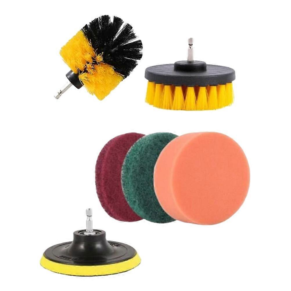 Electric Drill Cleaning Brush Set For Vehicle Car Maintenance Home Use Assorted Color 10x10cm Scrubbing 1Set