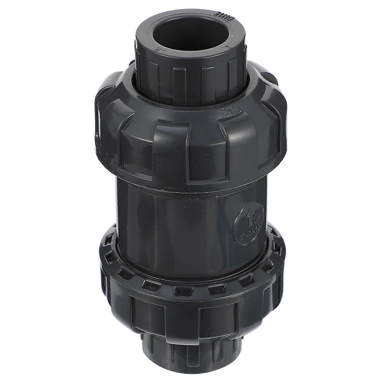 PVC Inline Check Valve Agricultural Equipment Corrosion Resistance 1Set Dark Gray Allow Flow