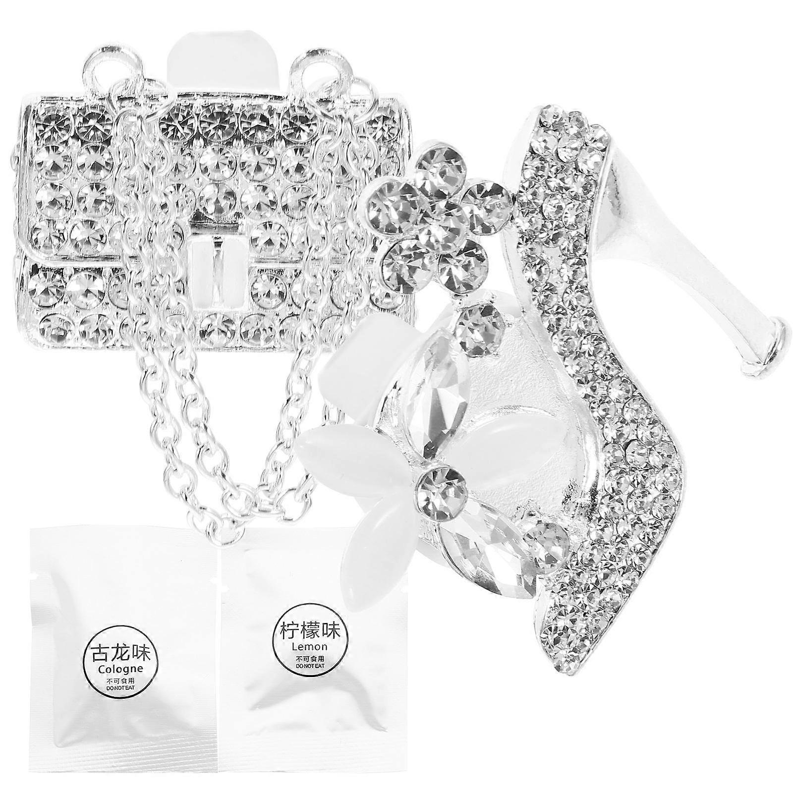 High Heel Shoe Perfume Clip Rhinestone Car Vent Clips for Car Use 2Pcs