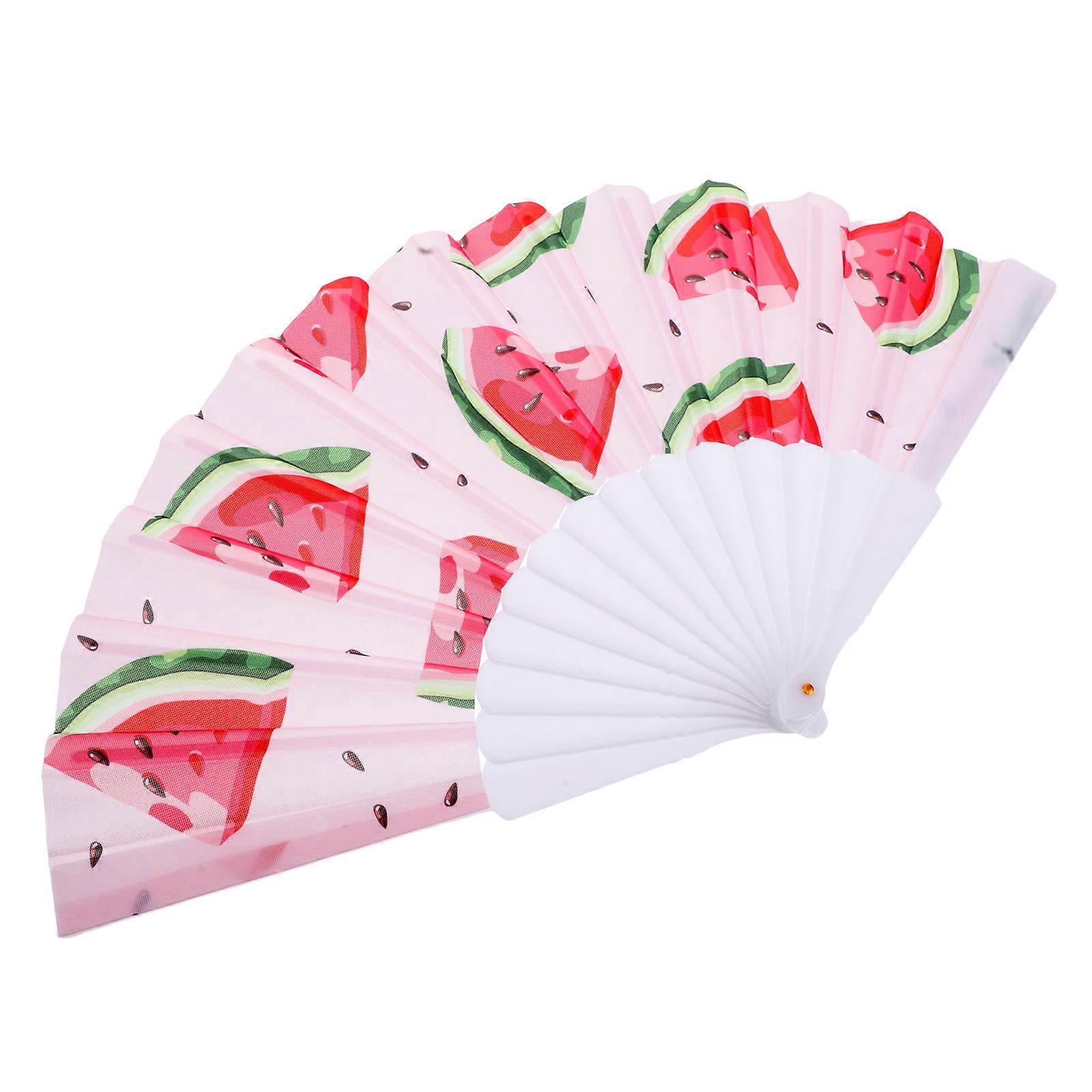 Watermelon Folding Fan Oxford Cloth for Summer Cooling 1 Portable Handheld Fan