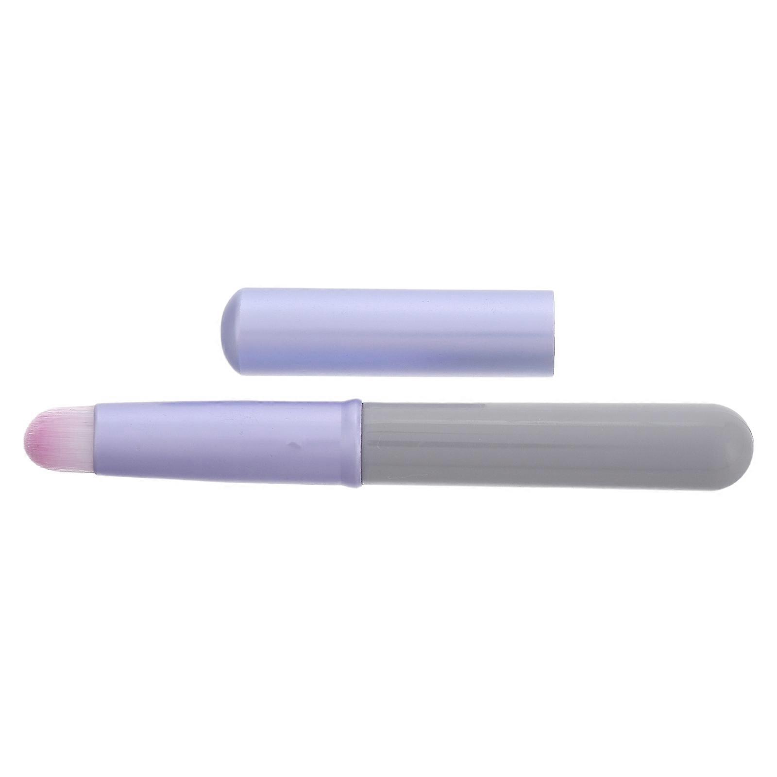 Portable Lip Gloss Applicator with Soft Bristles and Protective Cap for Travel Mini Makeup Tool Plastic Purple