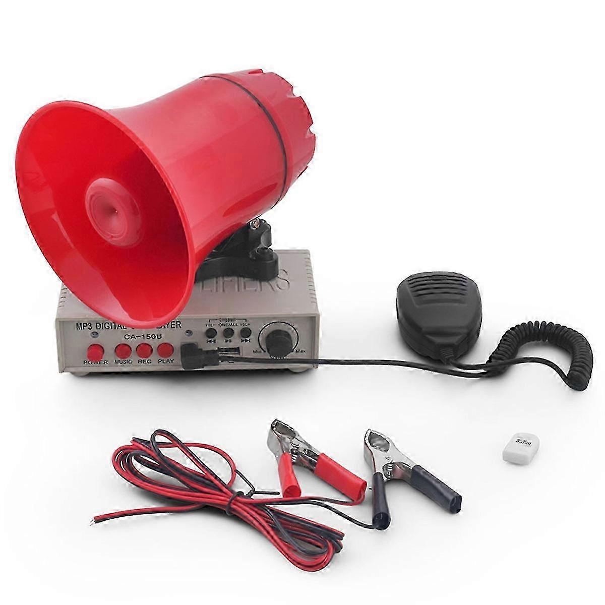 Car Warning Alarm Police Siren Horn Speaker with Amplifiers,MIC System and Card Reader MP3 Player Edition0722