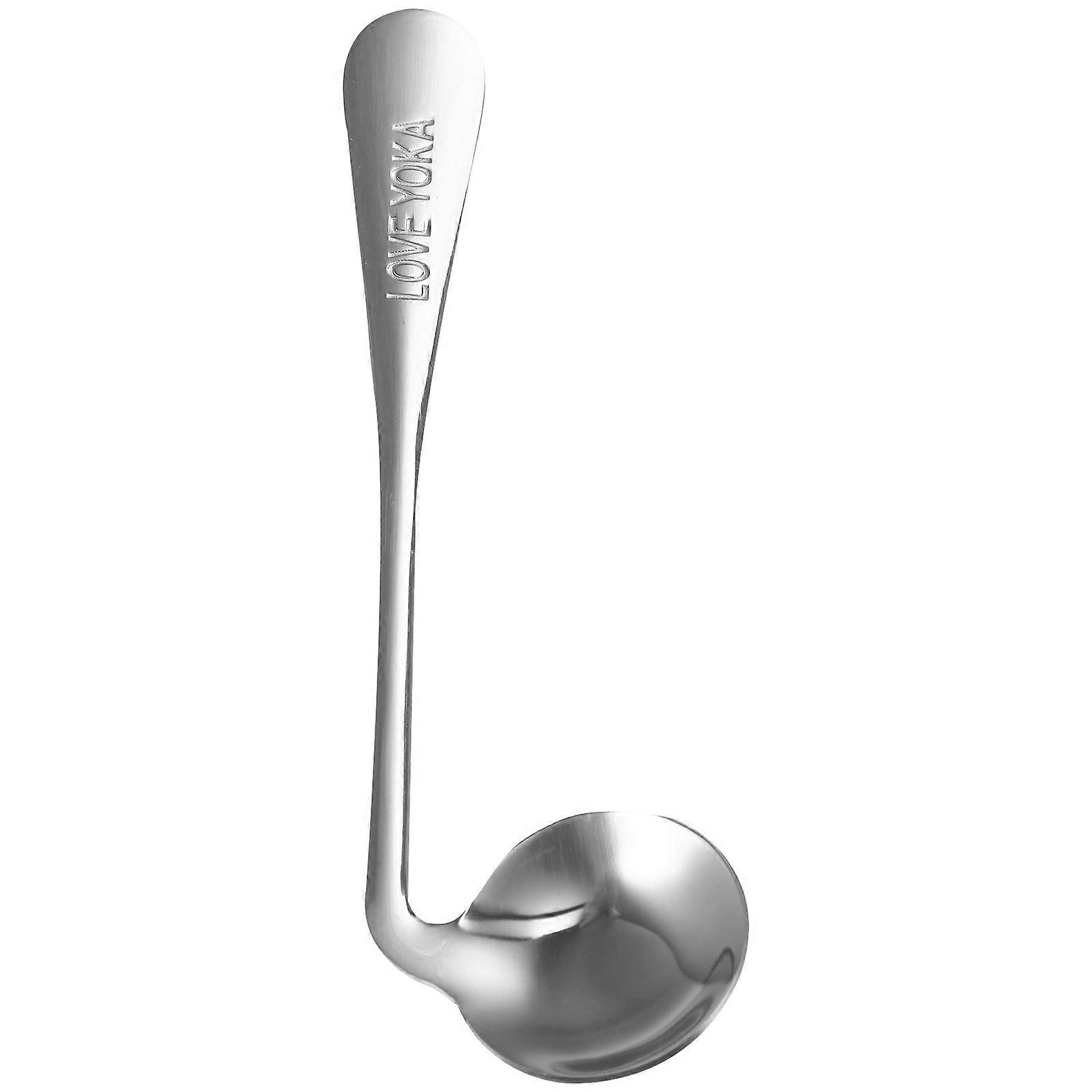 Angled Stainless Steel Spoon for Right Handed Patients   Adaptive Feeding Utensil with Curved Design and Gentle Edges for Elderly and Disabled Users