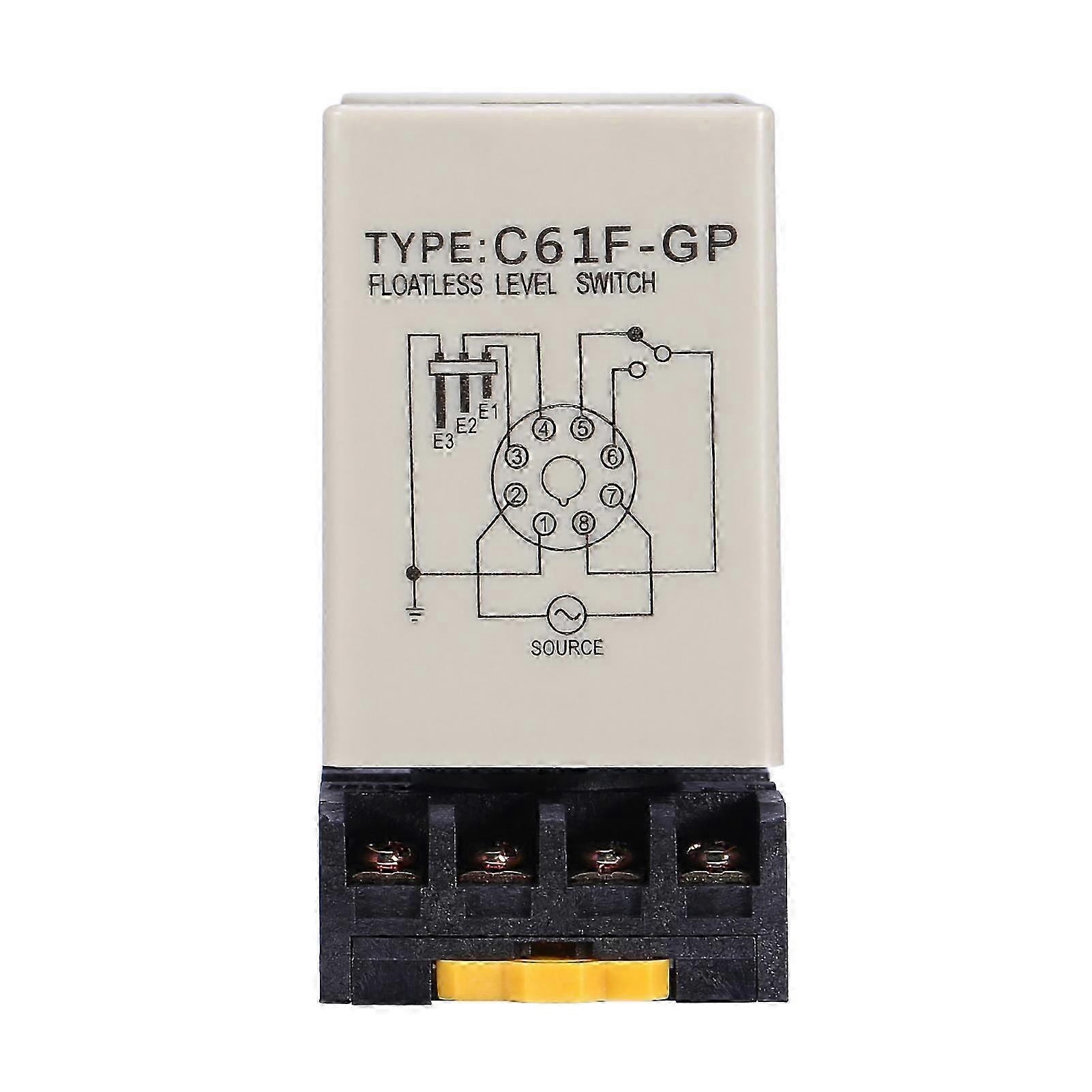 A C61F-GP, AC220V 50/60HZ Liquid Floatless Level Switch Controller that includes a Base