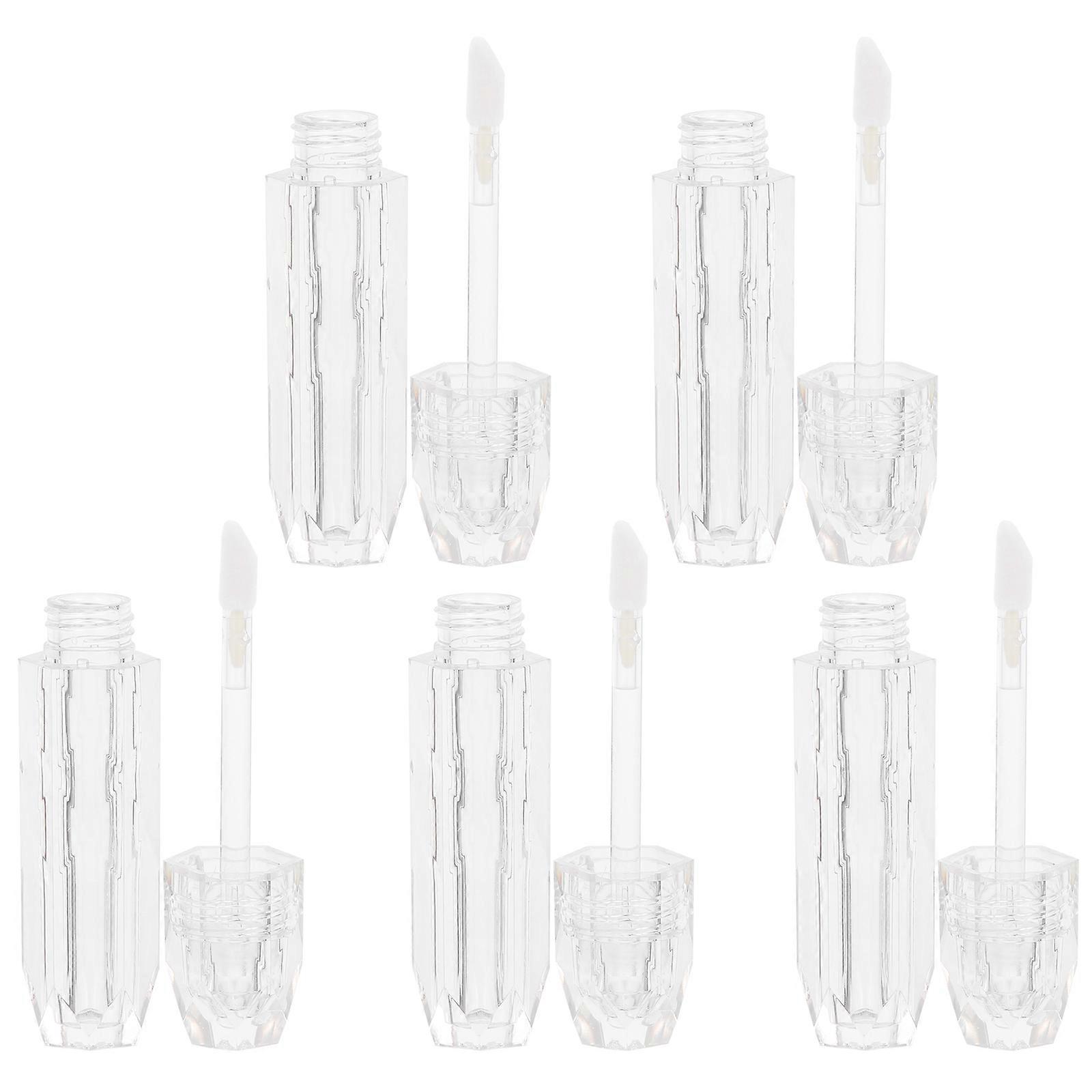6pcs Transparent Empty Lip Gloss Tubes Durable Leak Proof Design Cosmetic Packaging