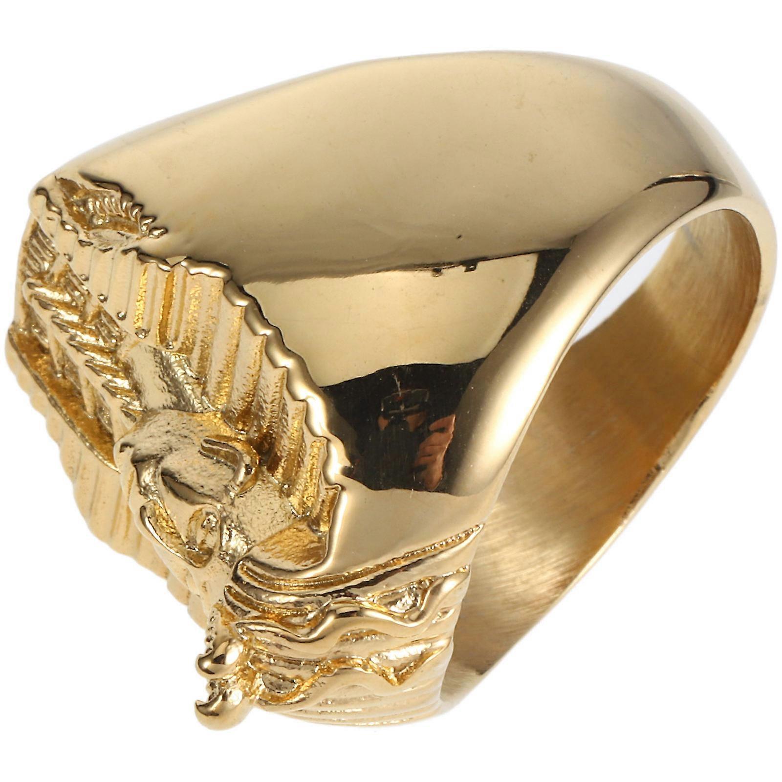 男士礼物埃及珠宝男士时尚戒指金色直径 2.15 厘米派对服装埃及法老主题 1 件