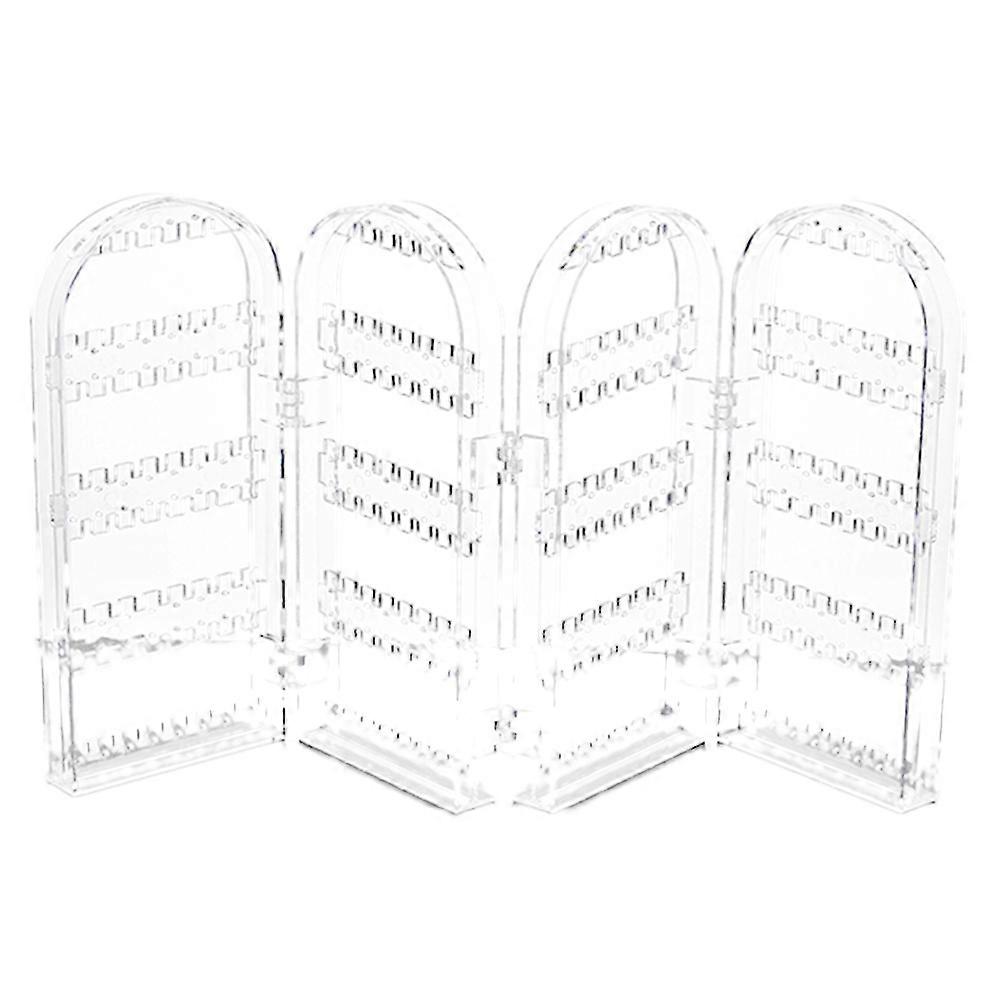 Transparent Plastic Earring Holder for Stylish Display Stand 4 Parts Foldable