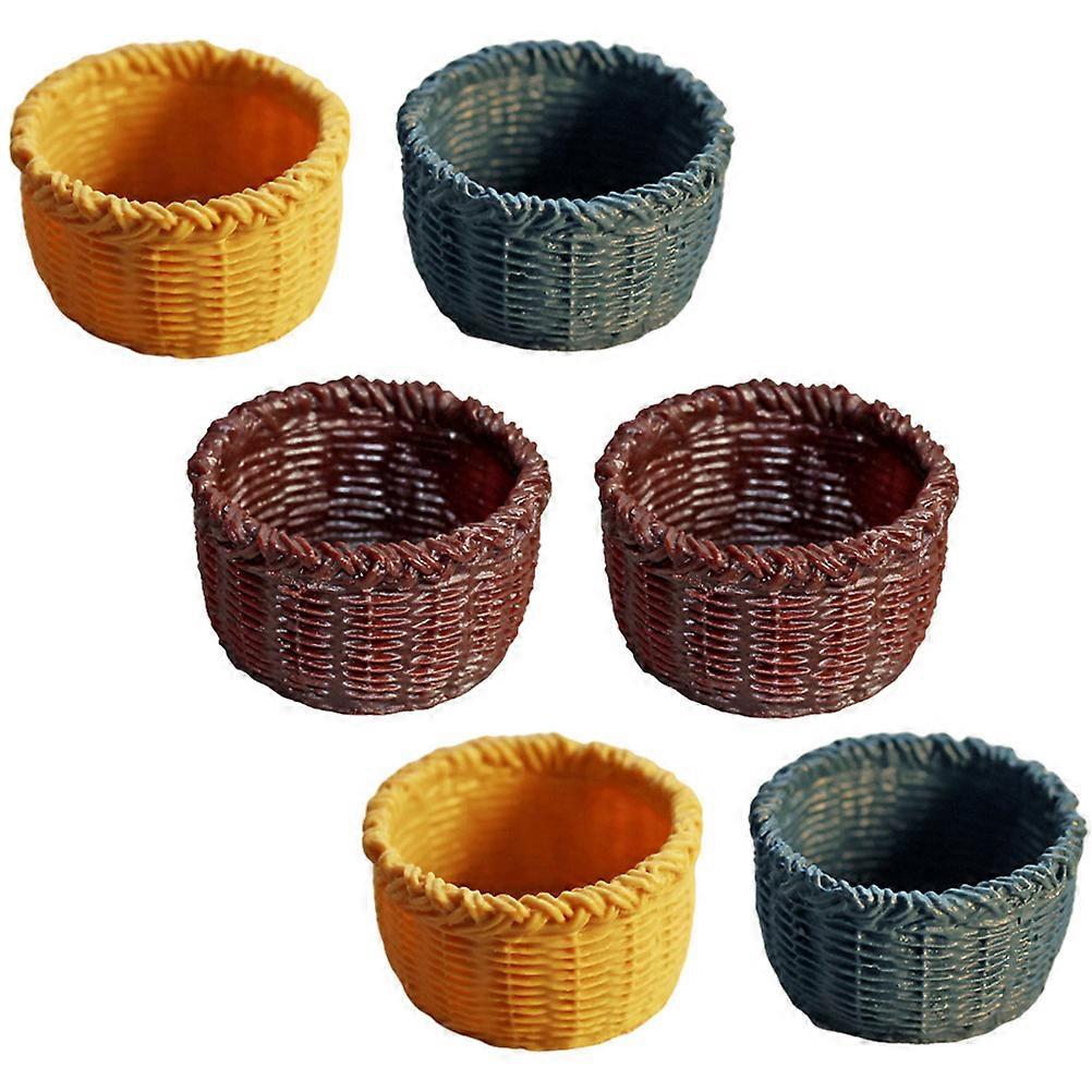Mini House Basket Accessories Made of Resin for Decoration Assorted Color Small Size