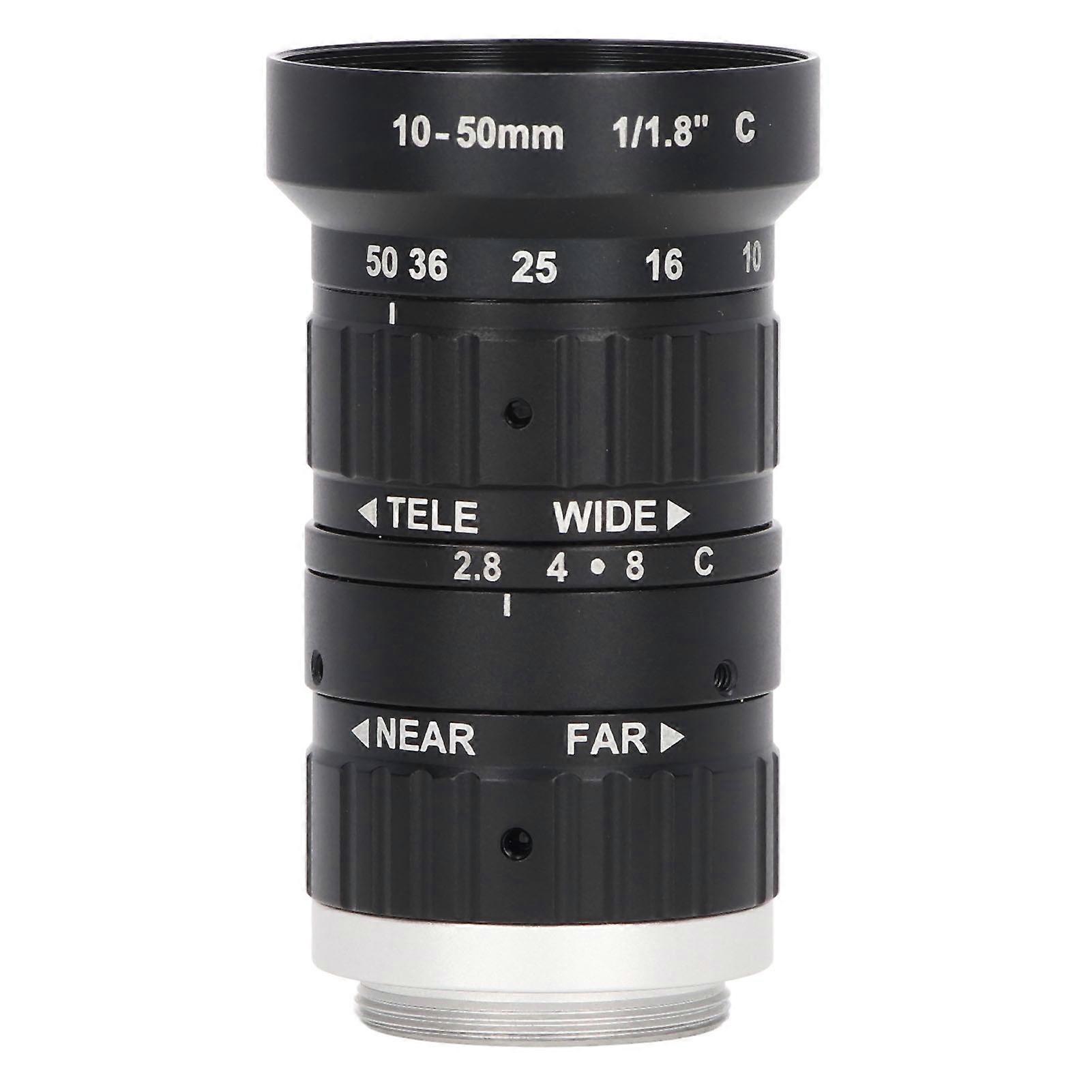 6MP Camera Zoom Lens C Mount 10mm To 50mm Focal Length Manual Aperture High Definition for Industrial Camera