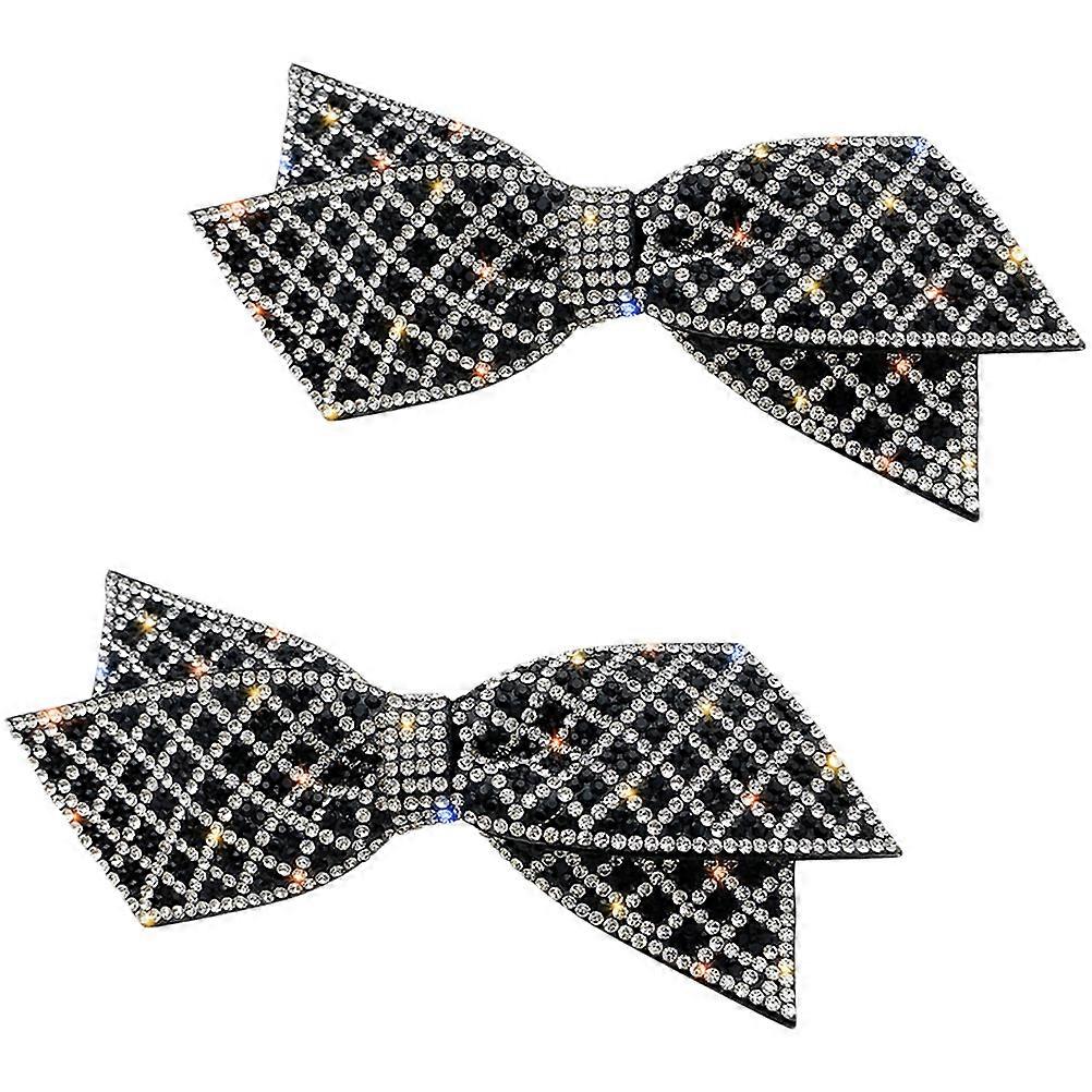 魅力的なヘアクリップかわいい弓の頭飾り黒のヘアアクセサリー女の子のためのさまざまな機会2パック