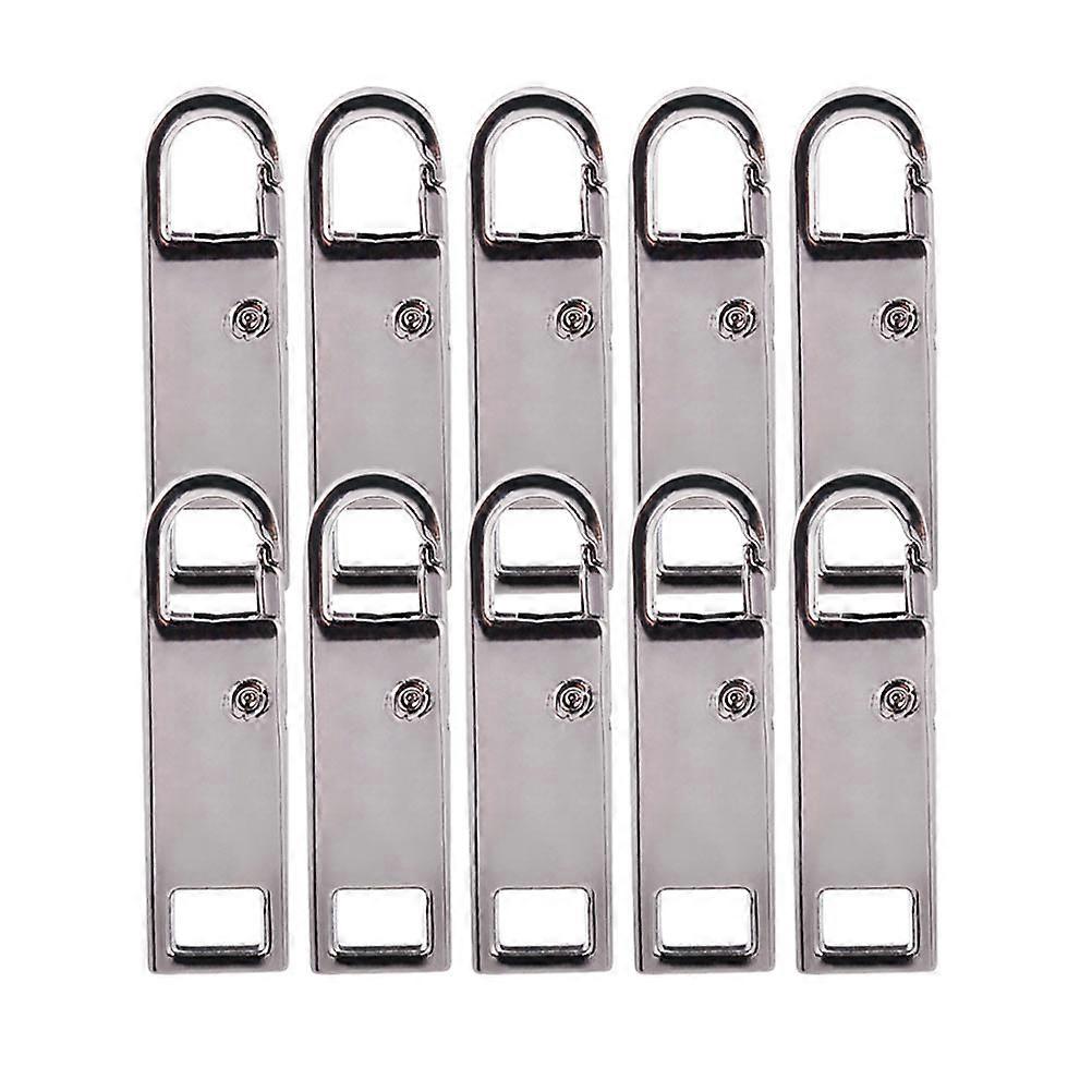 DIY Zipper Pull Tab 10 Pcs Detachable Zipper Head For Suitcases 3X0.86cm Silver Practical Replacement For Broken Zippers
