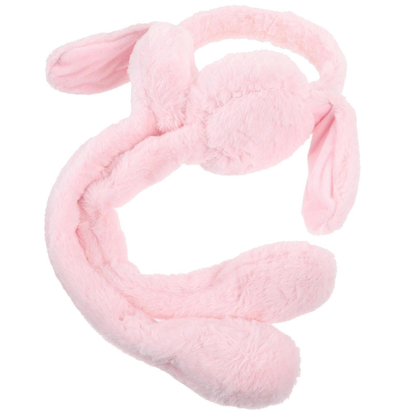 Soft Plush Movable Rabbit Ear Earmuffs for Women – Warm Winter Ear Warmers with Cute Cartoon Animal Design, Skin Friendly and Comfortable for Cold