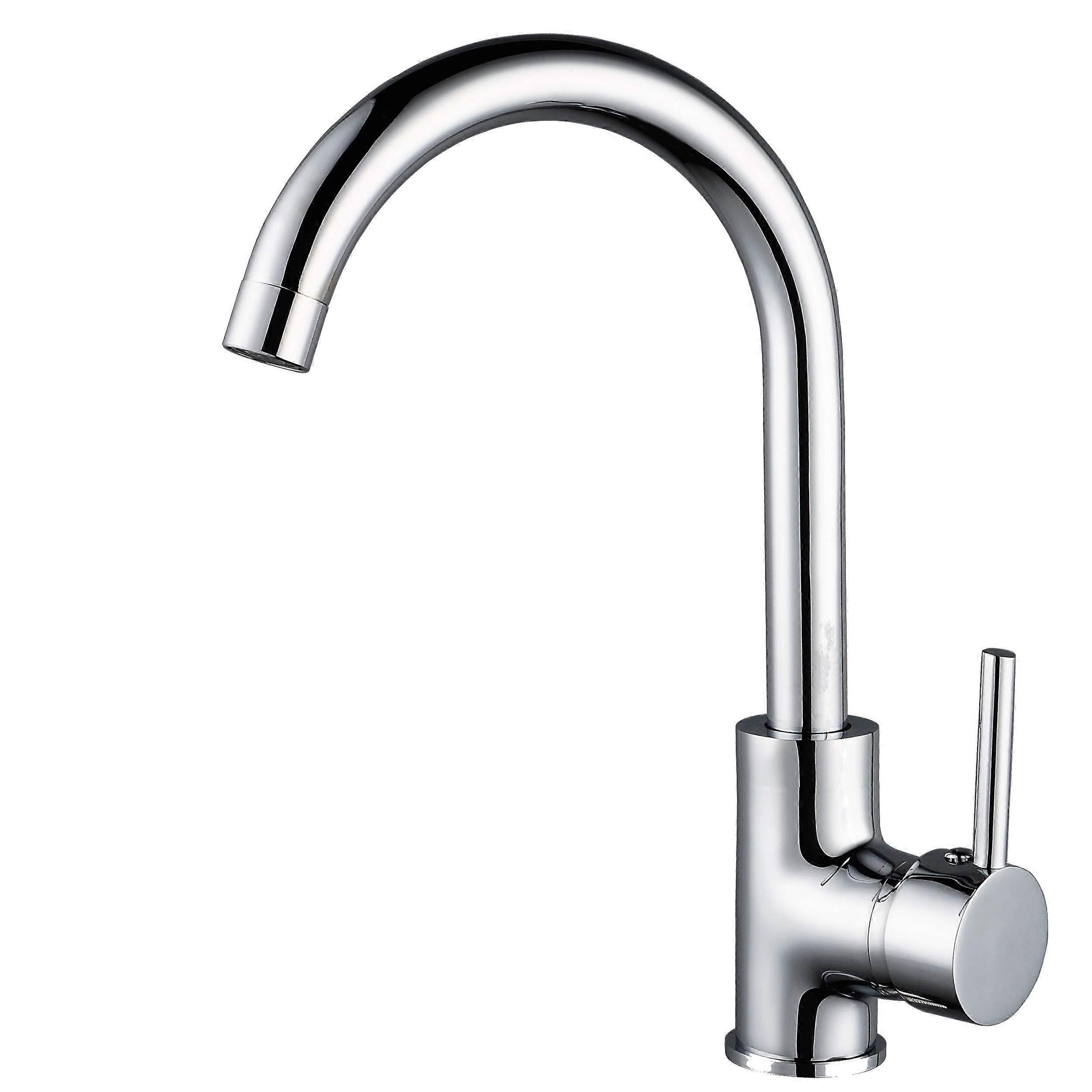 LowPressure Kitchen Tap with Pivoting Spout Modern SingleLever Mixer Tap Completely ChromePlated