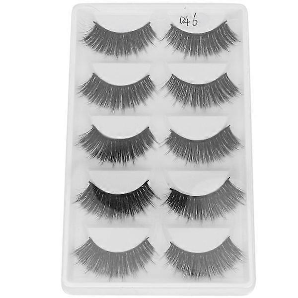 5 Pairs Thick Dense False Eyelashes Three-dimensional Long Curly False Eyelashes Makeup Tool(D46)