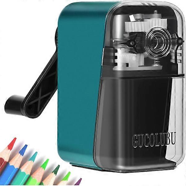 Manual Pencil Sharpener Hand Crank Pencil Sharpener for Kids with Stronger Spiral Cutter and Automatic Stop Function