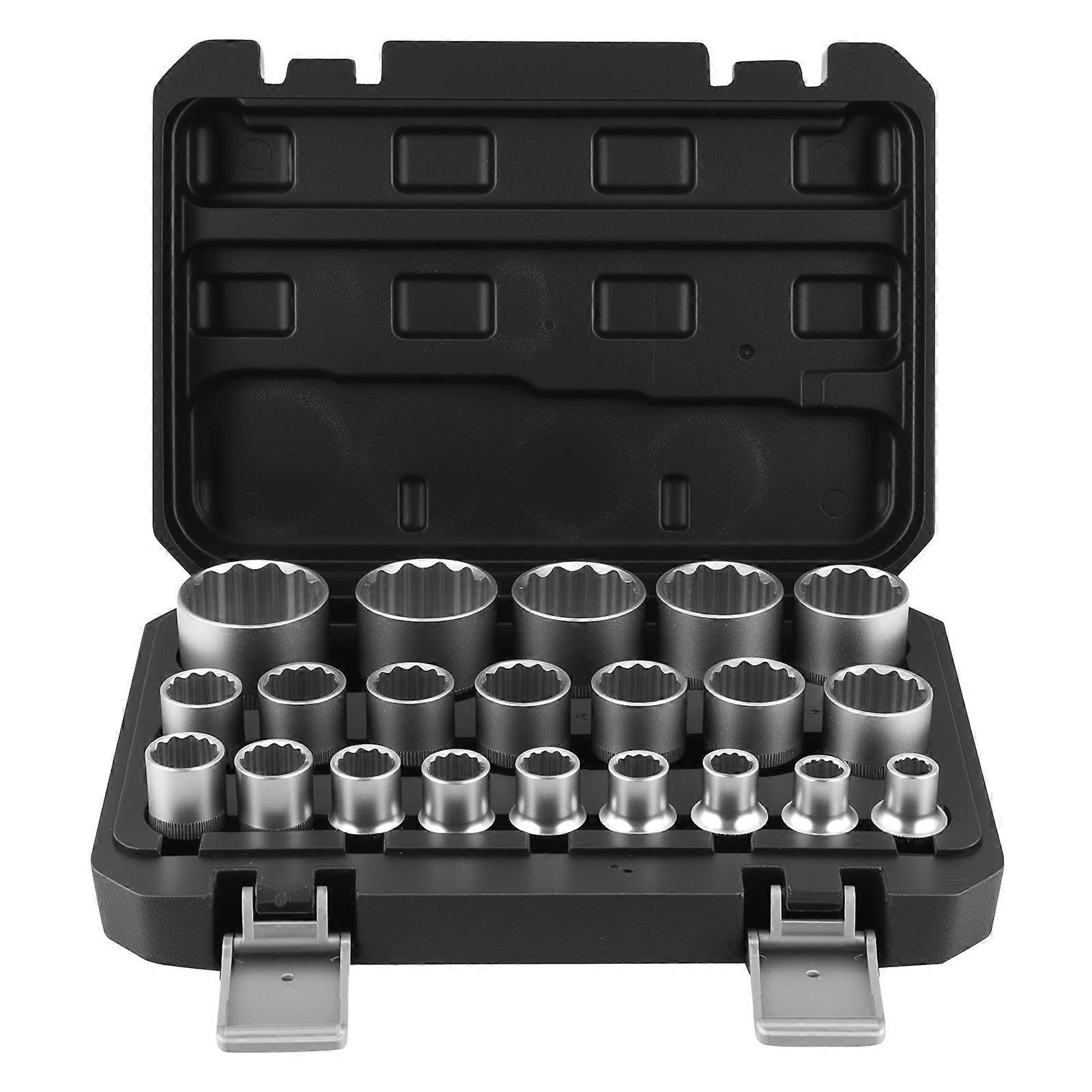 1/2" Large Hex Bit Socket Set, 21-Piece, Plastic Case