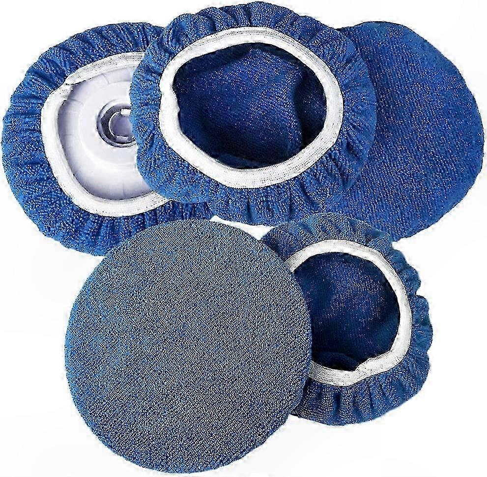 Mikrofaser-Poliermanschetten für das Wachsen im Auto, 5er-Pack, 5"-6" dunkelblaue Polierpads