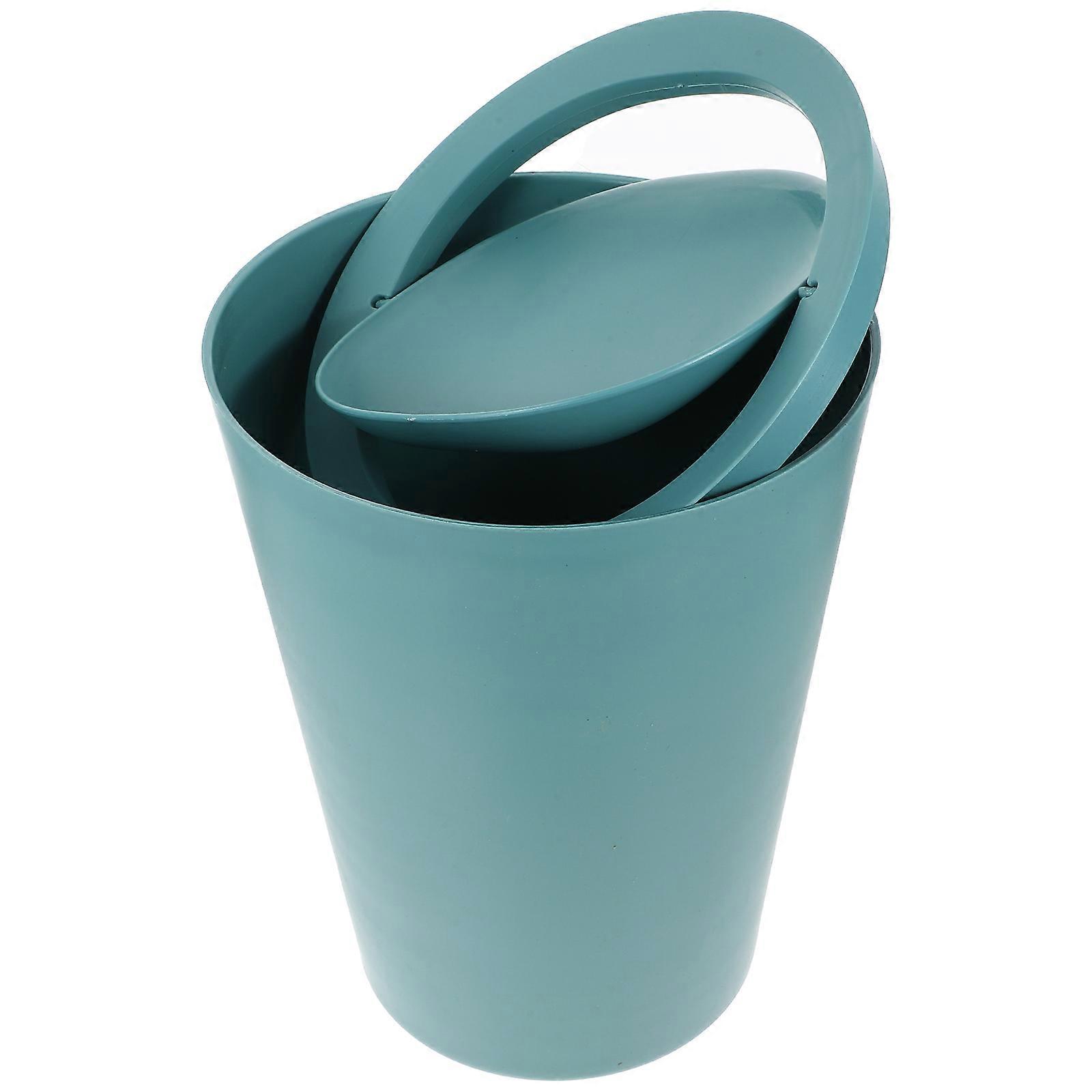 Waste Container for Storage Use 1Pcs Blue Shake Lid Trash Can for Home