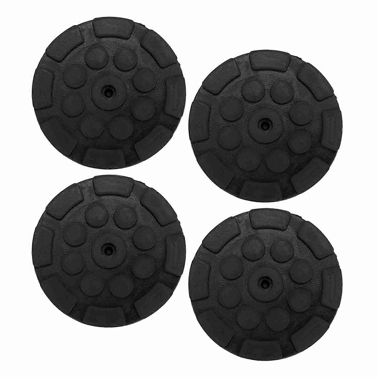 4 PCs Auto Jacking Lifting Pads Round Rubber Pads Heavy Lifting Accessories, Suitable for Car Lifting, Black, Black