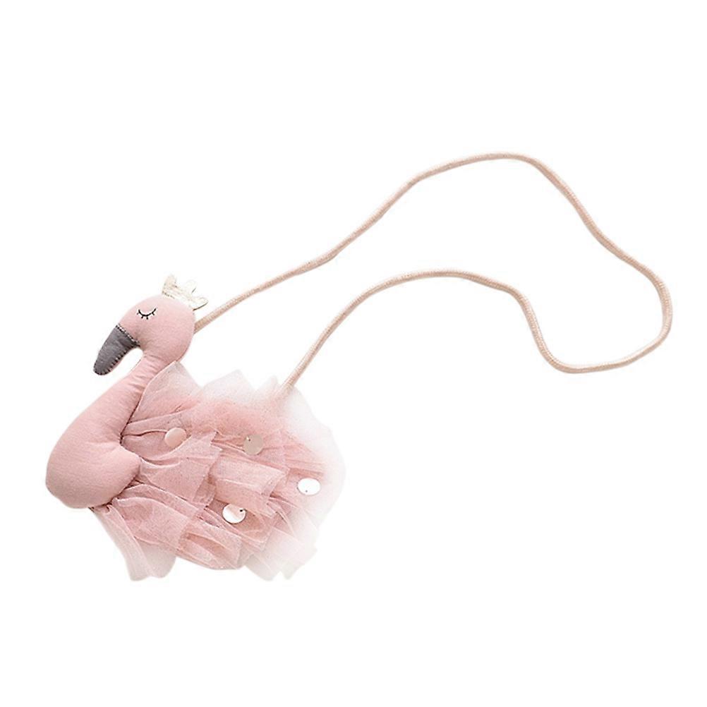 Small Change Purse 1Pc Korean Style Children Storage Bag Ideal For Kids With Swan Shape Glamorous Pink Color