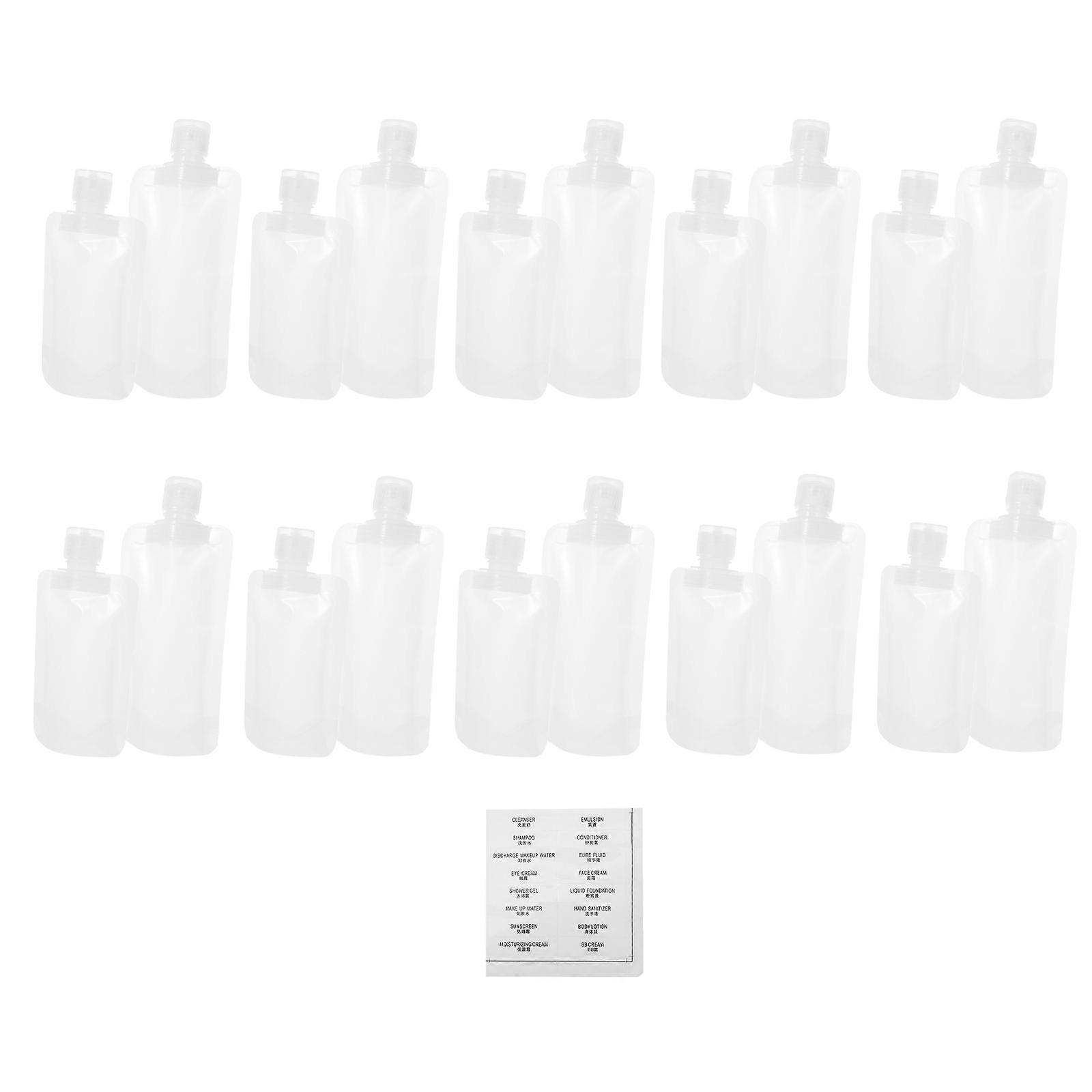 White Plastic Travel Bottles for Shampoo Hand Soap and Lotion 1 Set of Squeezable Cosmetic Bags