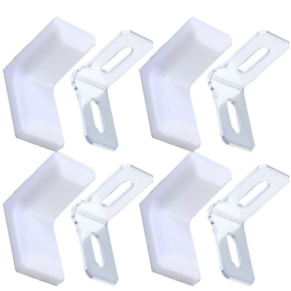 28pcs 90 Degree Straight Angle Support for Desk Chairs Reinforce Plastic Corner Furniture Fixed Angle Piece for Home White