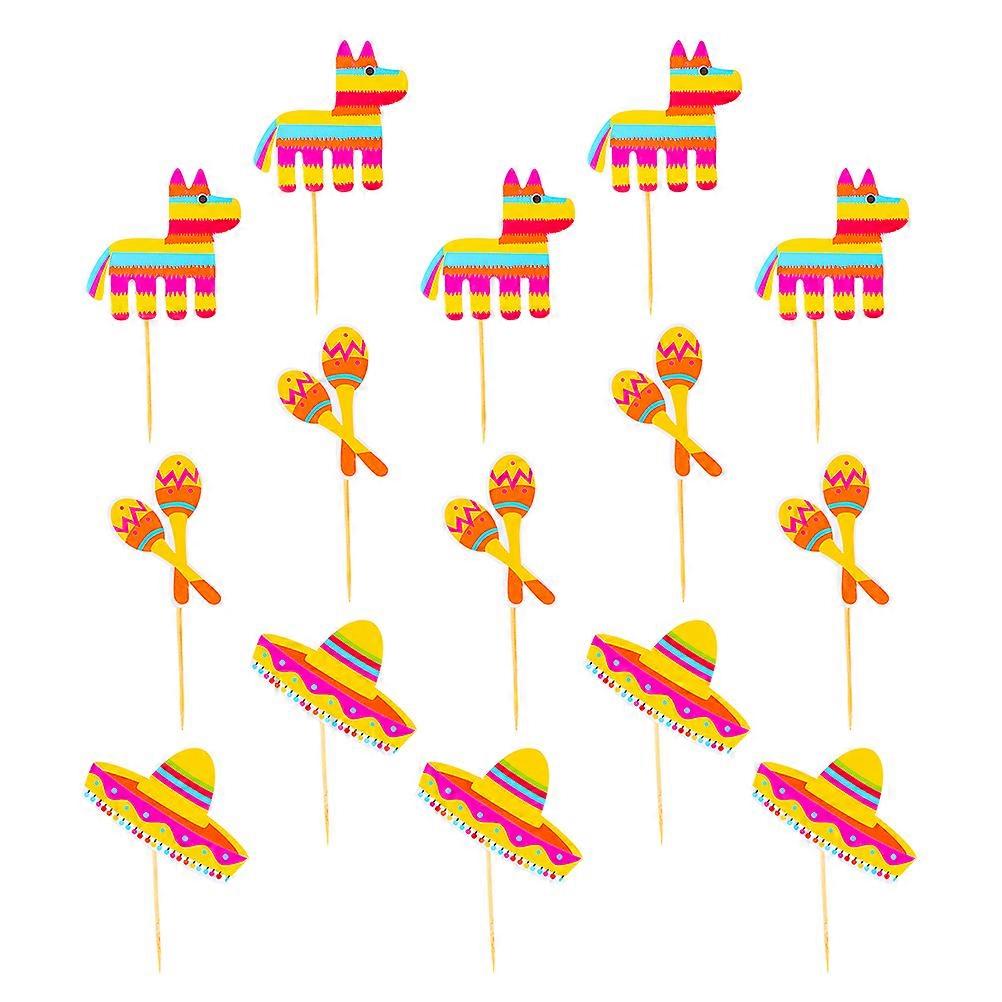 30 Pcs Cake Topper Baking Paper Toppers Drum Shape Holiday Decorations Assorted Appeal