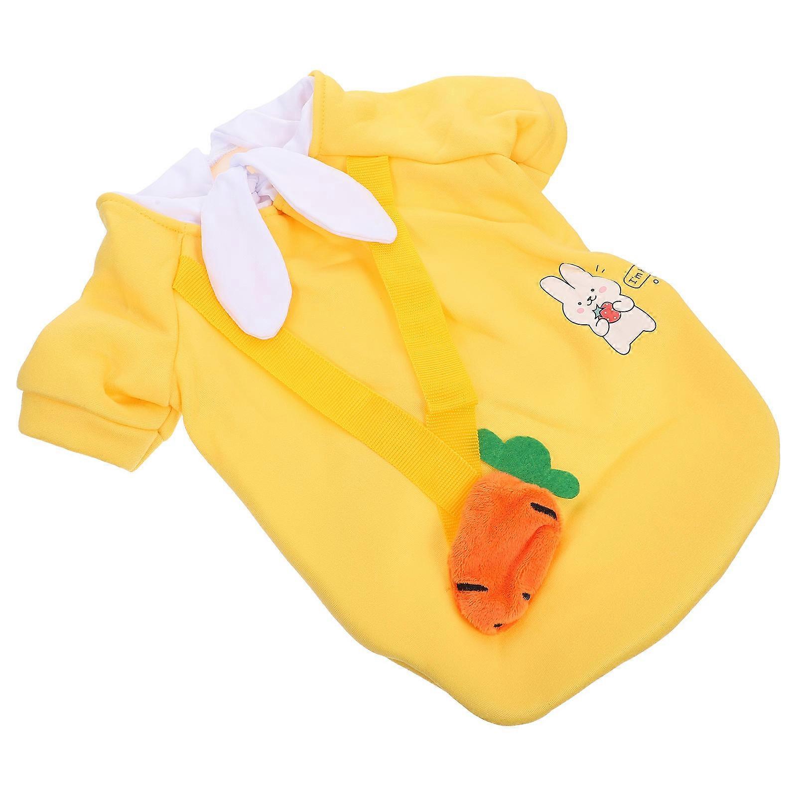 Warm Dog Hoodie For Small Pets Winter Use Yellow Comfortable 1Set
