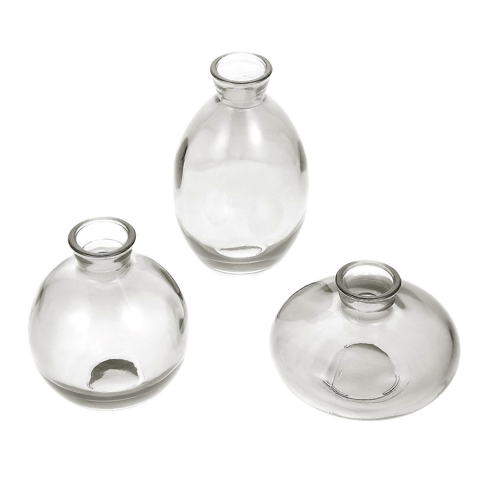 Decorative Flower Vase Set With Round Shape For Home And Office Decoration In Grey Color For Flower Arrangement 3Pcs